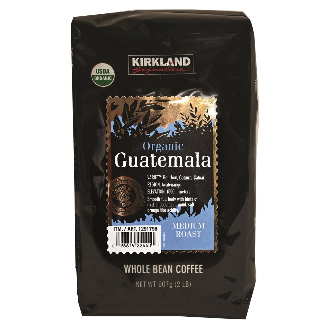 Kirkland Signature Organic Guatemala 2 lbs Whole Bean - Image 1
