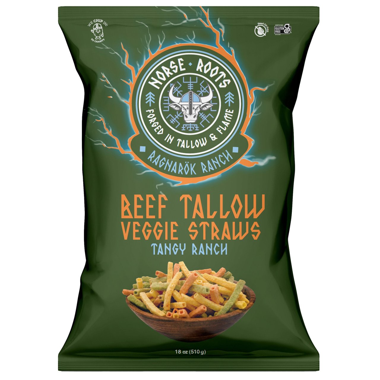 NORSE ROOTS BEEF TALLOW VEGGIE STRAW 18 OUNCES - Image 1