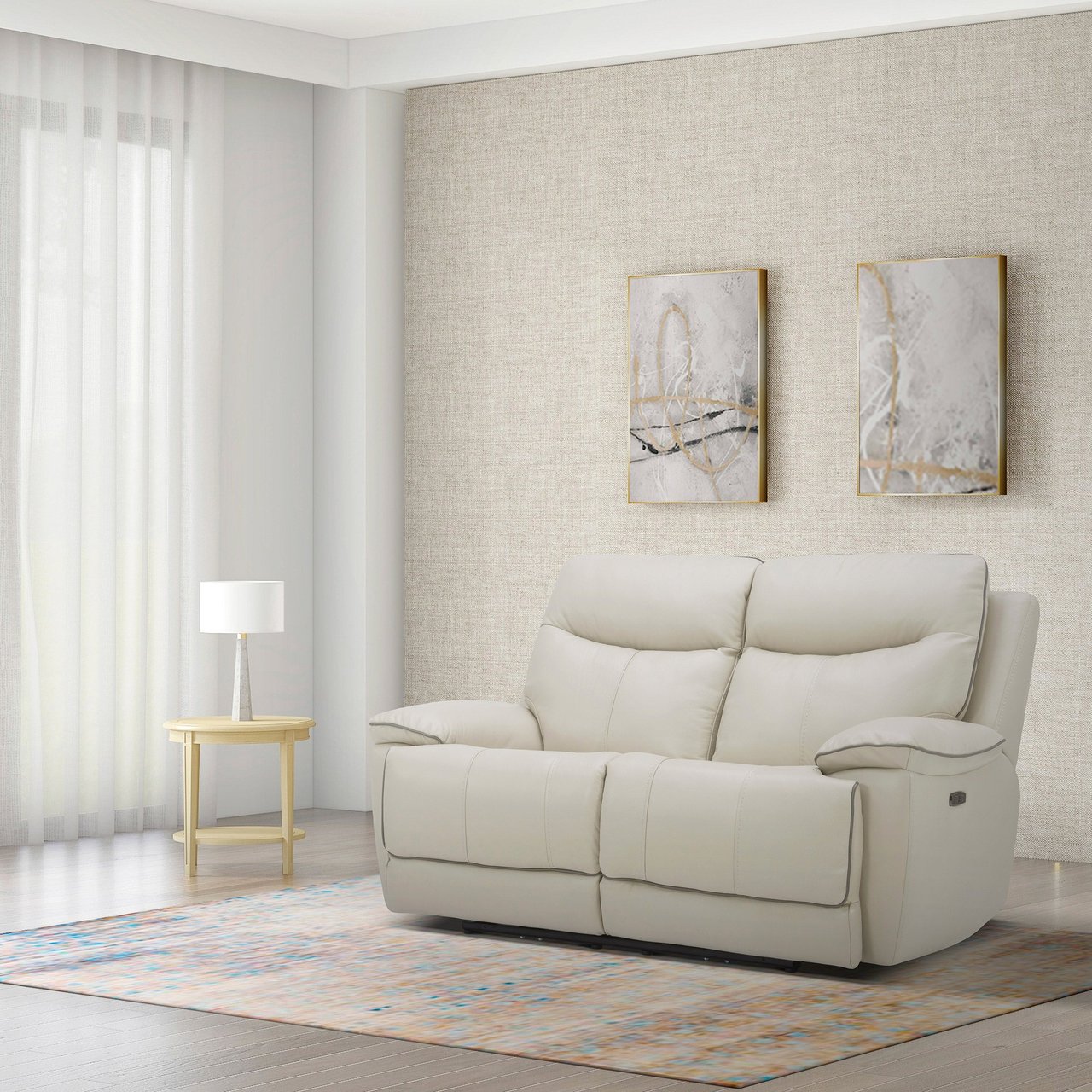 Messina Leather Power Reclining Sofa With Power Headrestsnull