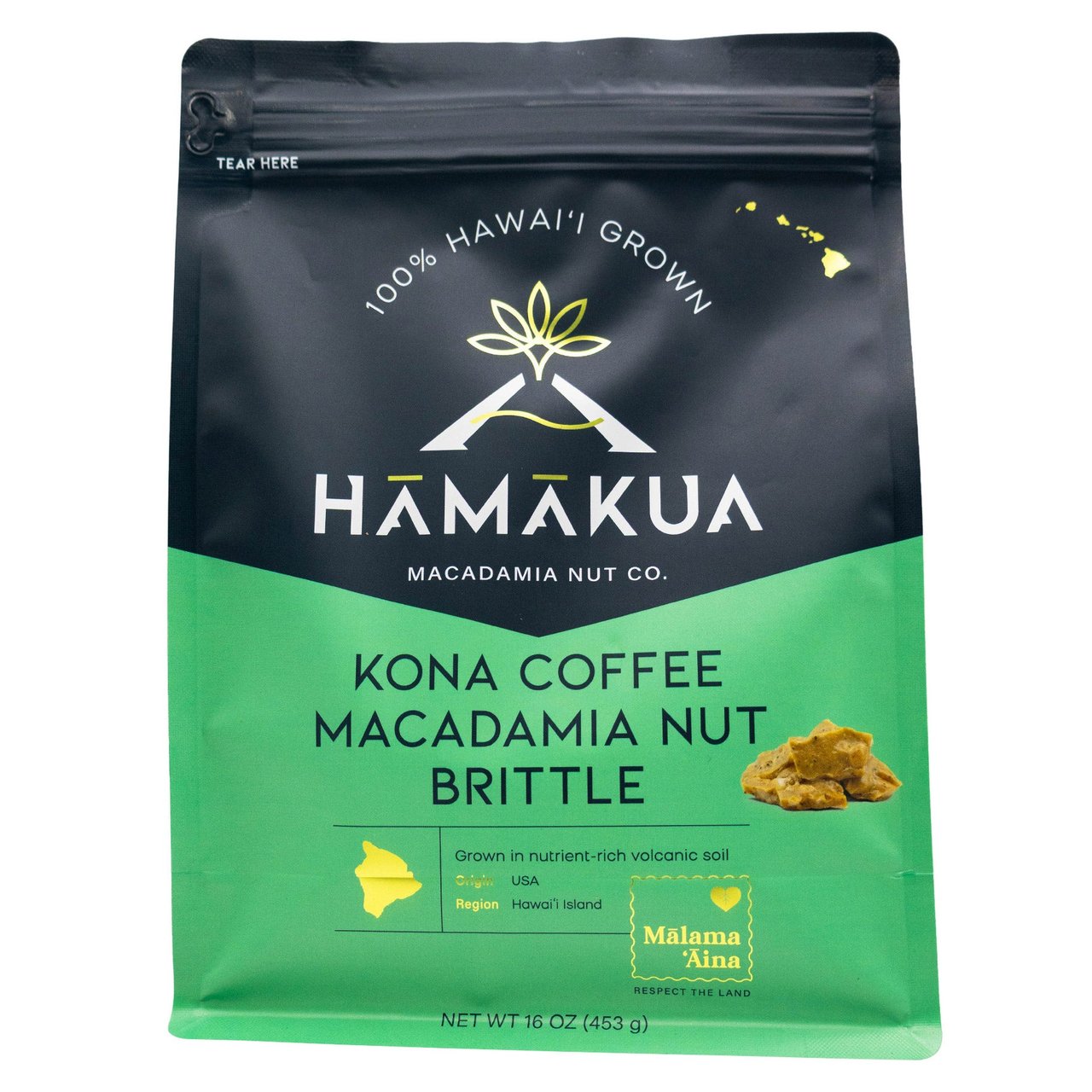 Hamakua Plantations Kona Coffee Macadamia Brittle 16oz - Image 1