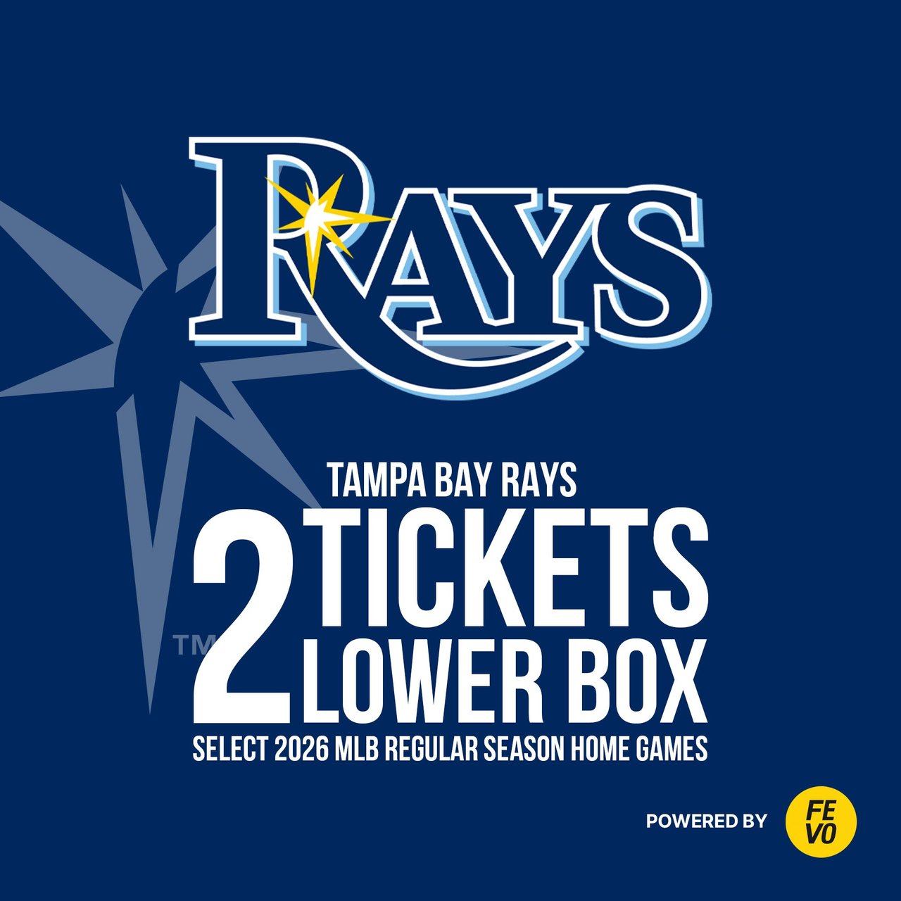 Tampa Bay Rays 2 Lower Box Tickets eVoucher (Non-Refundable)