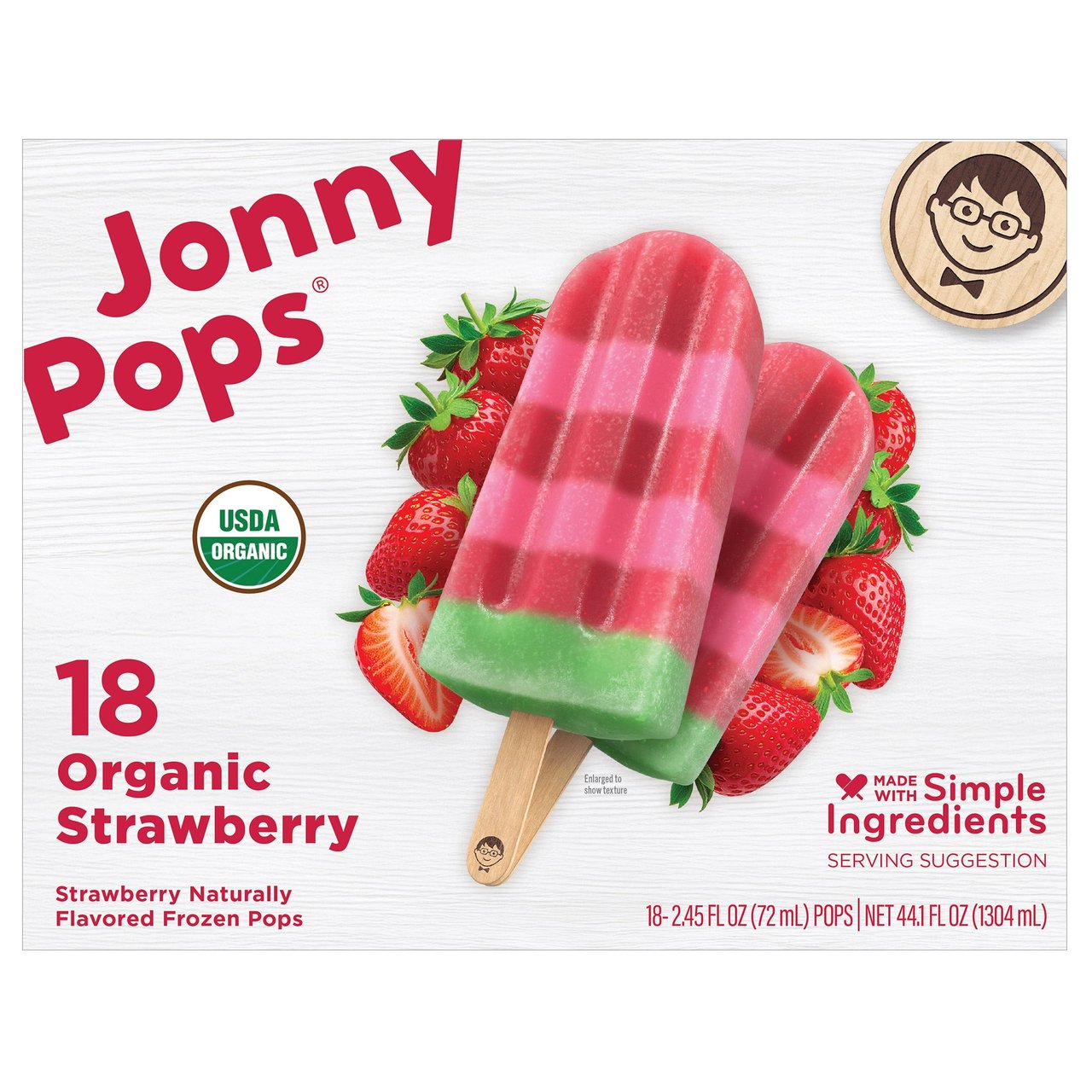 JONNY POPS ORGANIC STRAWBERRY BAR 18CT - Image 1