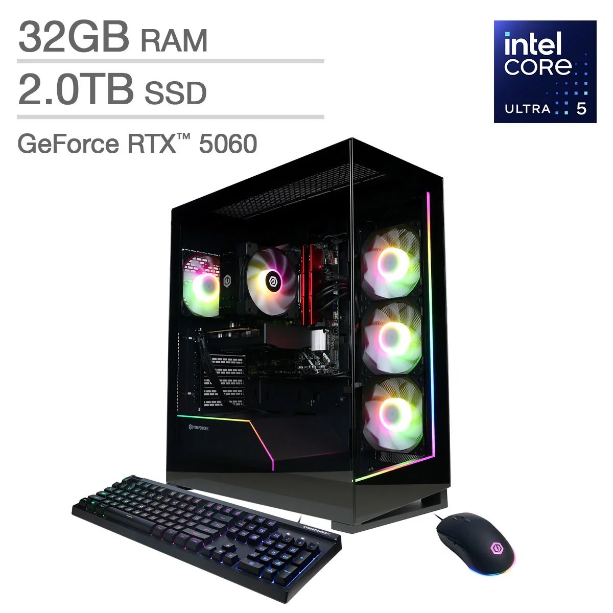 CyberPowerPC Gamer Xtreme Gaming Desktop - Intel Core Ultra 5/32GB/2TB/RTX 5060 - Image 1