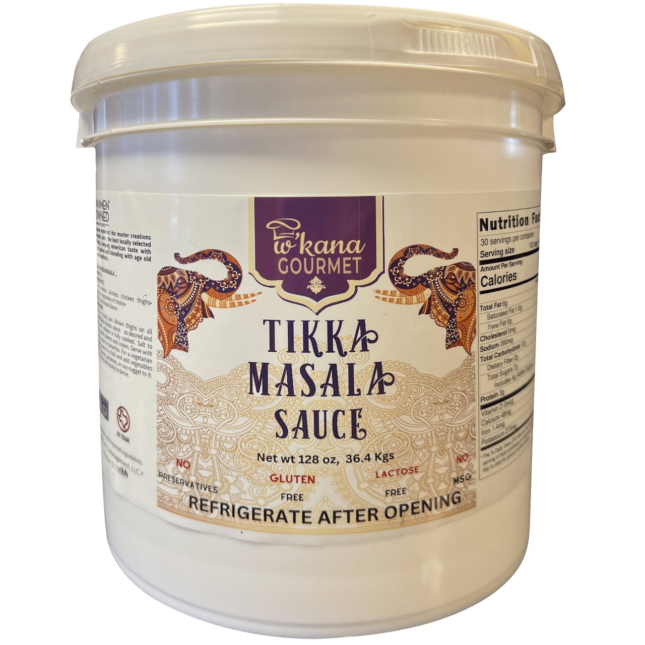 W'Kana Gourmet Tikka Masala Sauce 1 Gal - Image 1