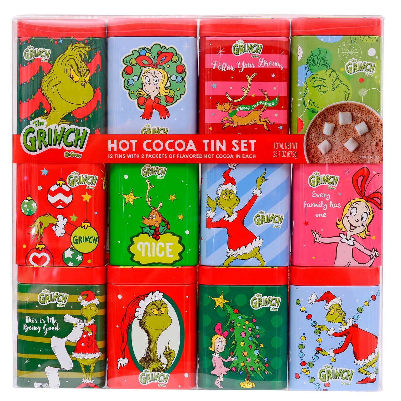The Grinch Hot Cocoa Tin Set 12/2 oz - Image 1