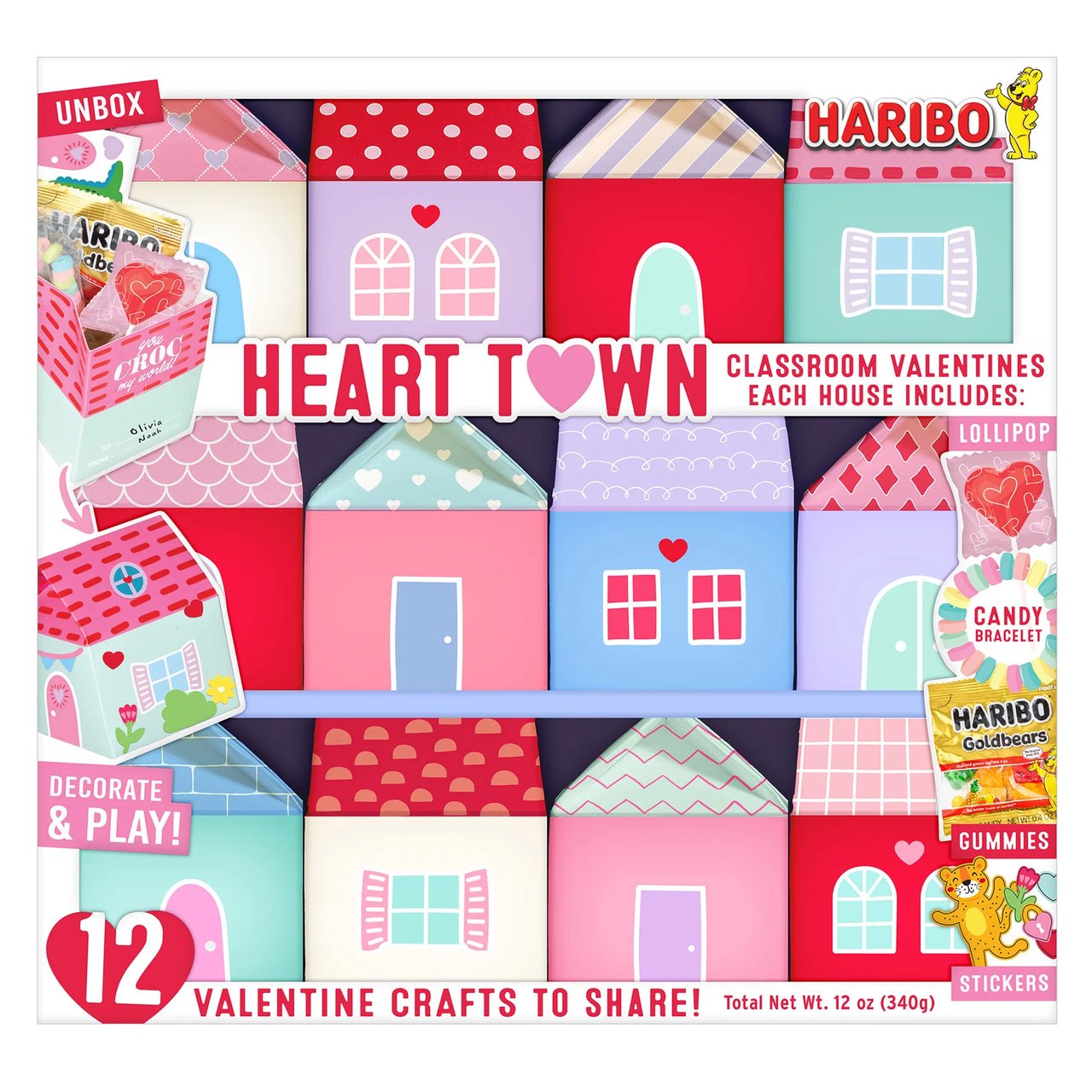 Heart Town Valentine DIY Craft with Candy, 12 oz - Image 1
