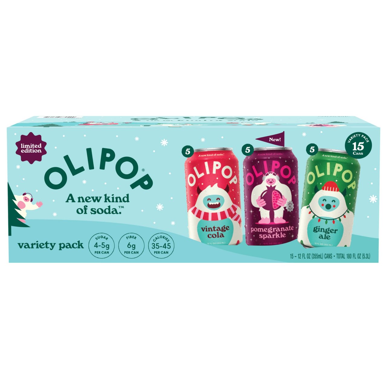 OLIPOP HOLIDAY VRTY PACK 15/12 OZ - Image 1