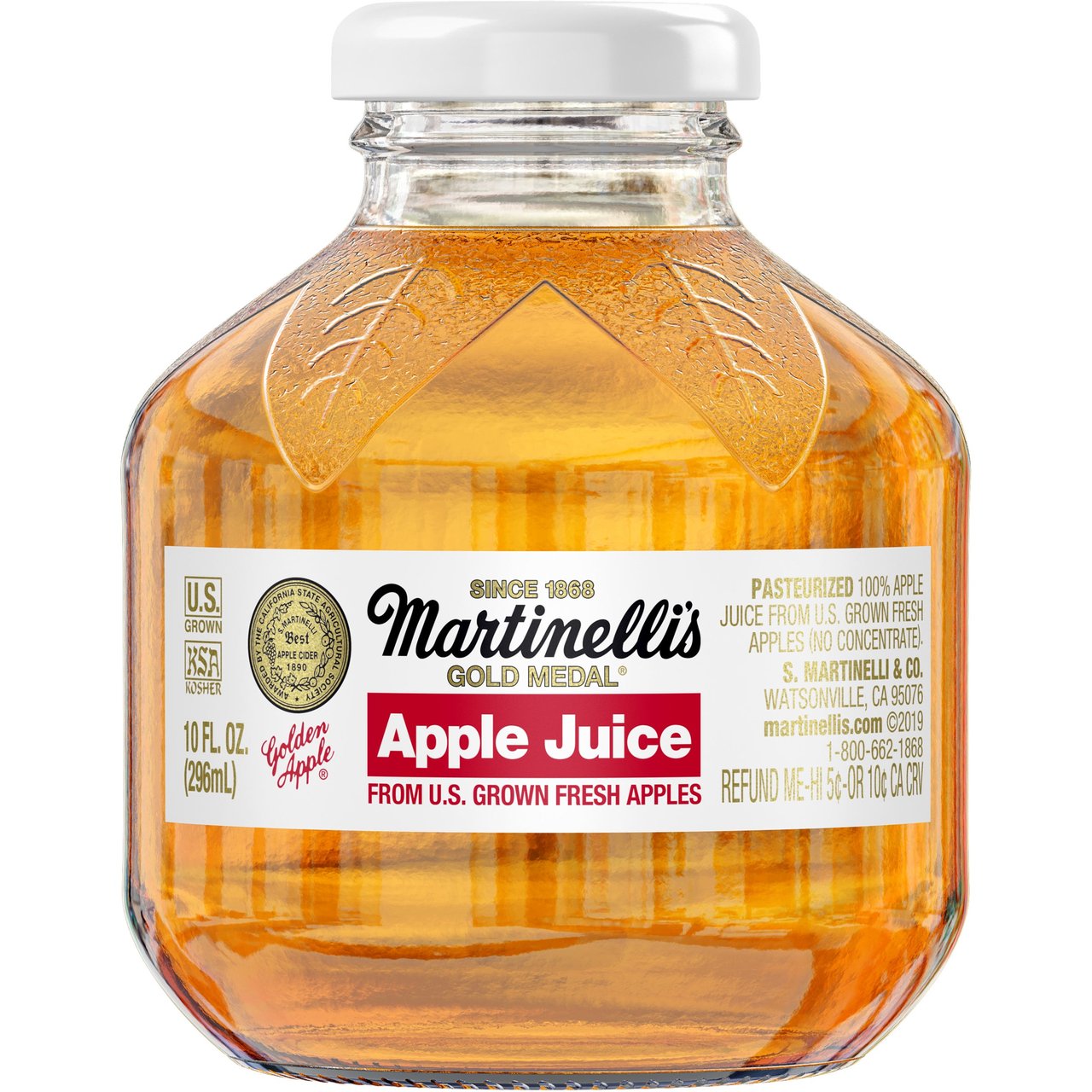 Martinelli's 100% Pure Apple Juice, 24-Count 10 fl. oz. Glass Bottles - Image 1