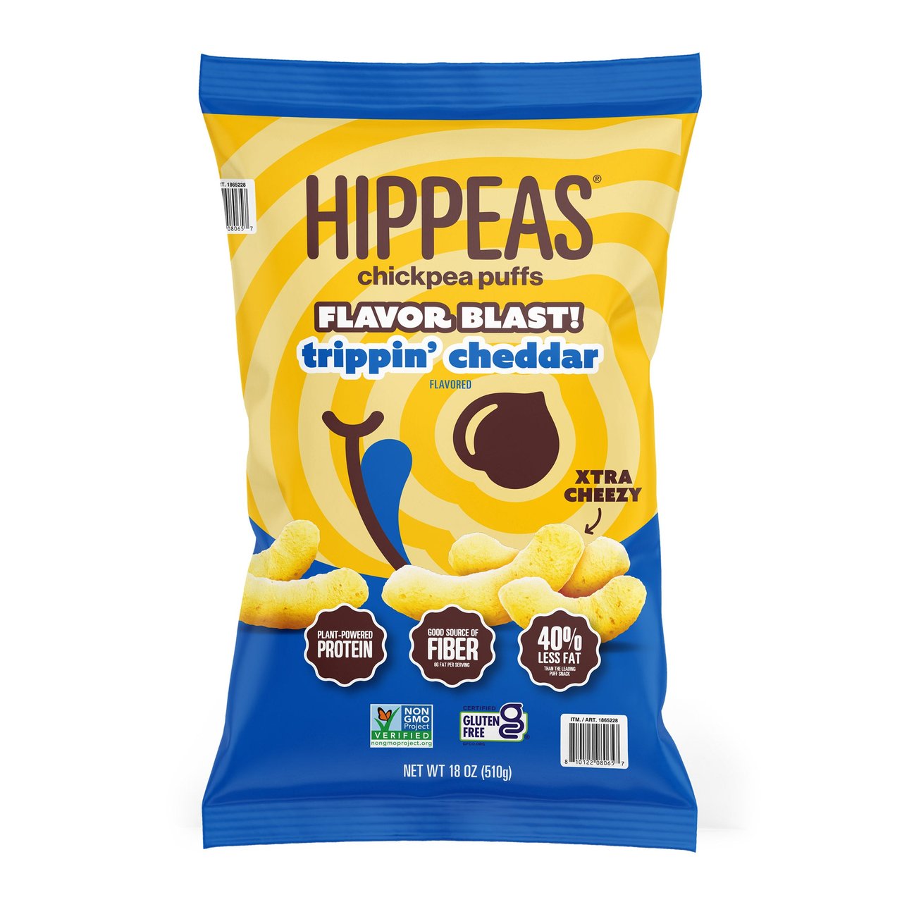Hippeas Flavor Blast White Cheddar Explosion Chickpea Puffs, 18 oz - Image 1