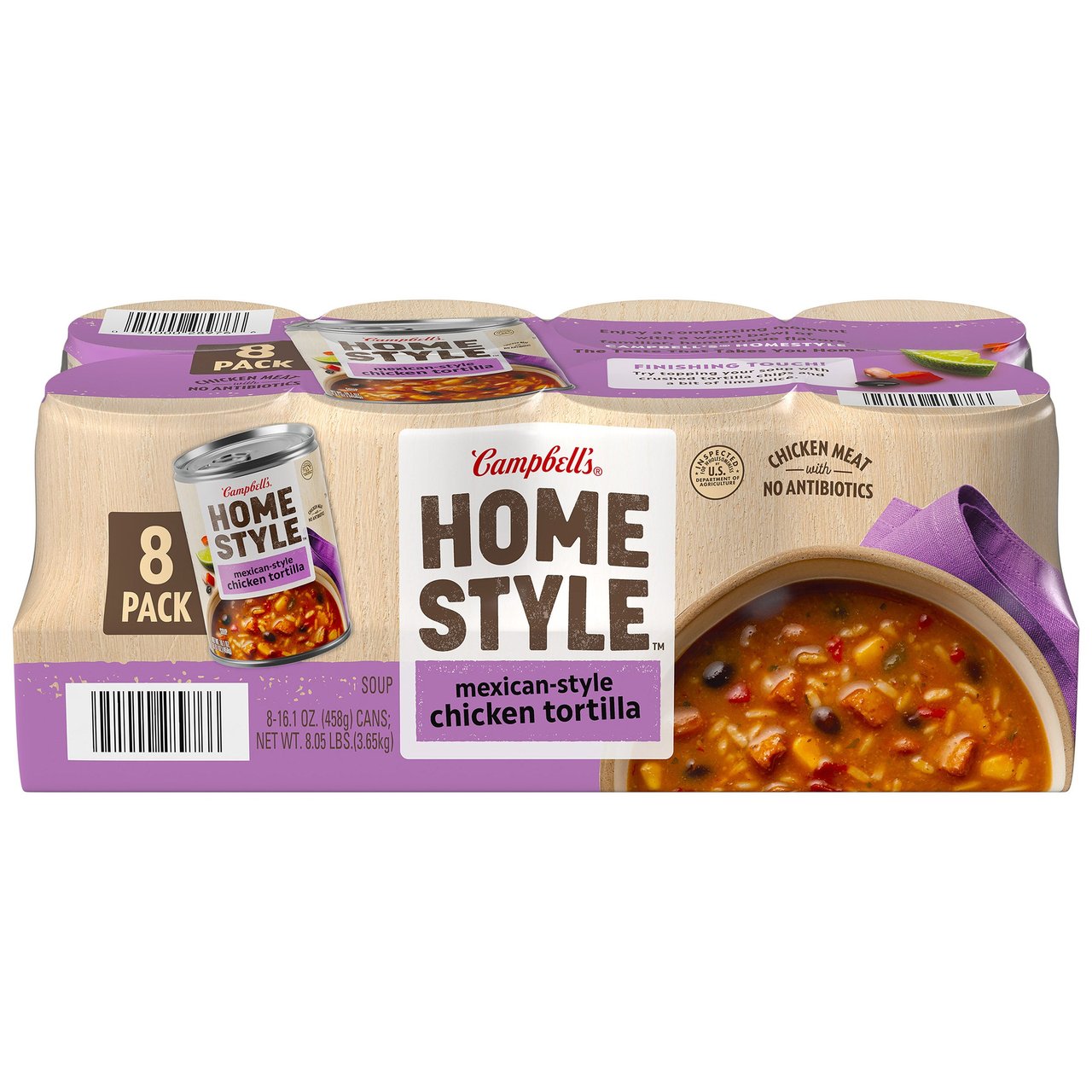 Campbell's Homestyle Mexican-Style Chicken Tortilla Soup, 8-Pack/16.3 oz - Image 1