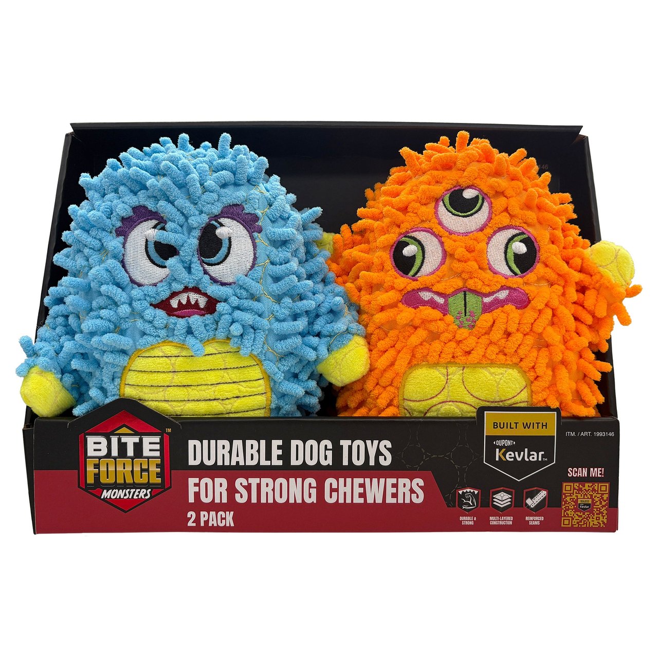 Bite Force Plush Pals 2-Pack Dog Toy - Image 1