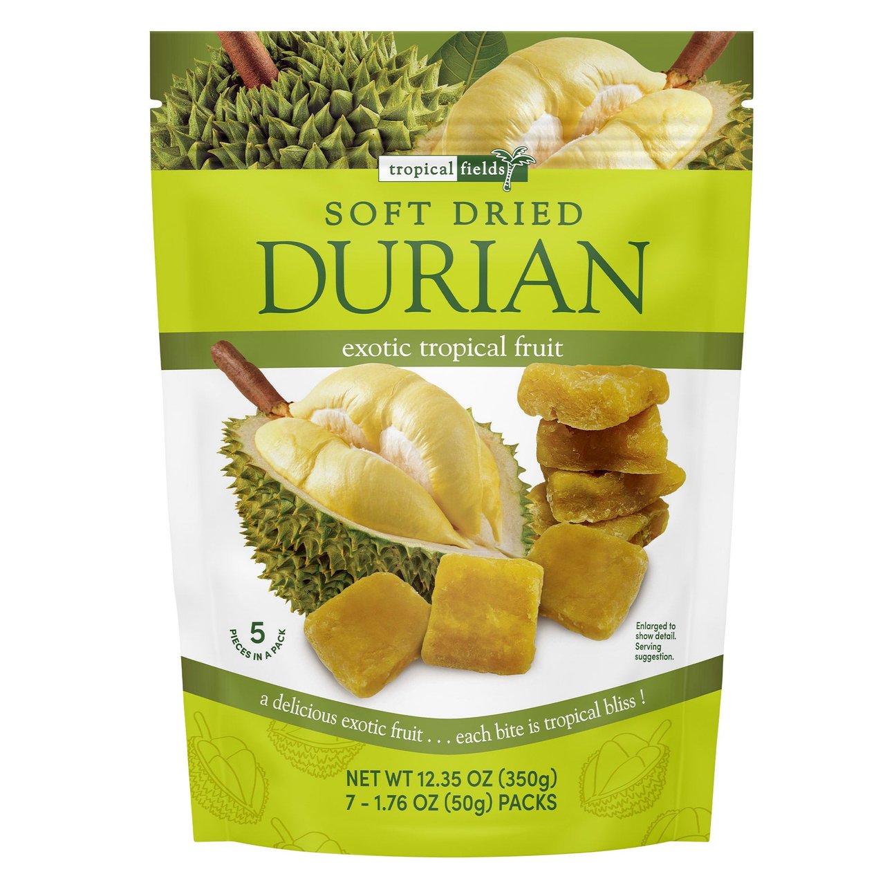 Tropical Fields Soft Dried Durian 7/1.76 Ounce Packs - Image 1