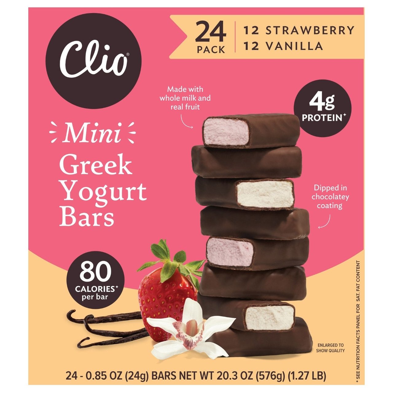Clio Greek Yogurt Mini Bars 24/0.85 oz (1.275 lbs) - Image 1
