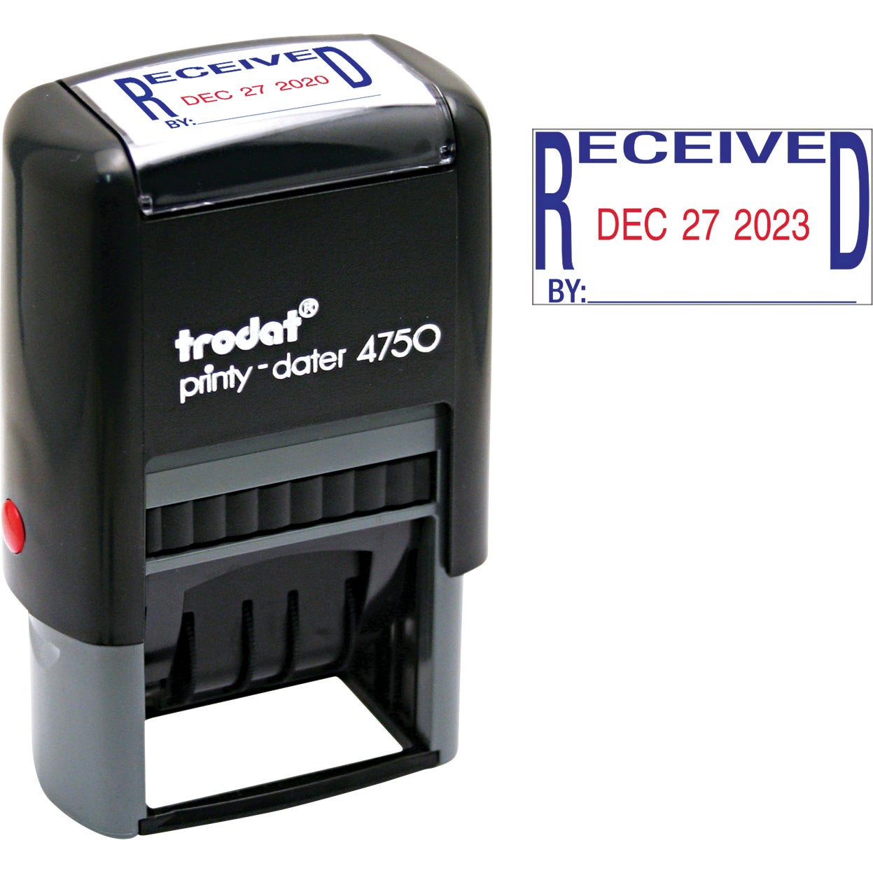 Trodat Received Self-Inking Stamp, Blue/Red, Model 4752