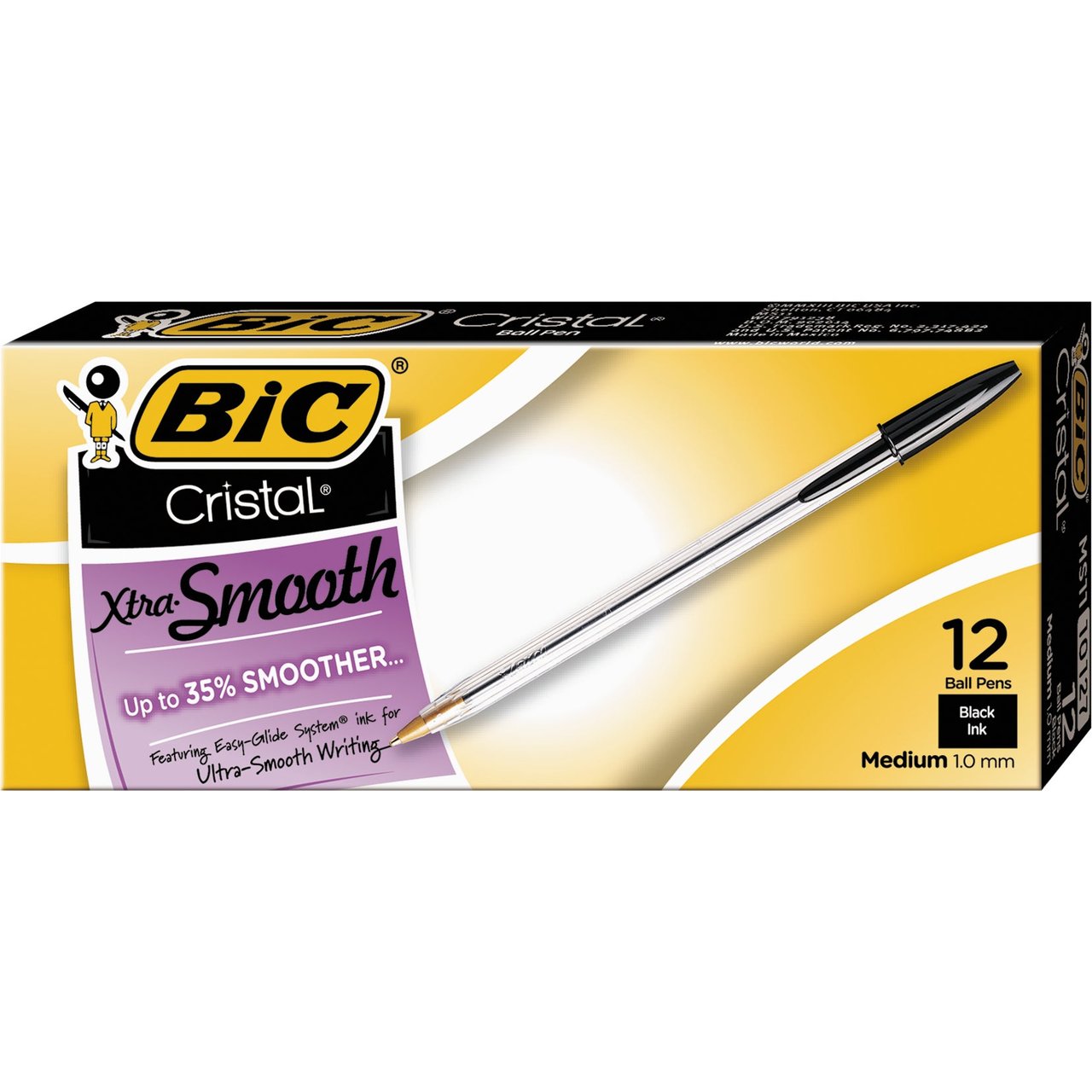 BIC Medium Cristal Black Ballpoint Pens, 36-Count - Image 1