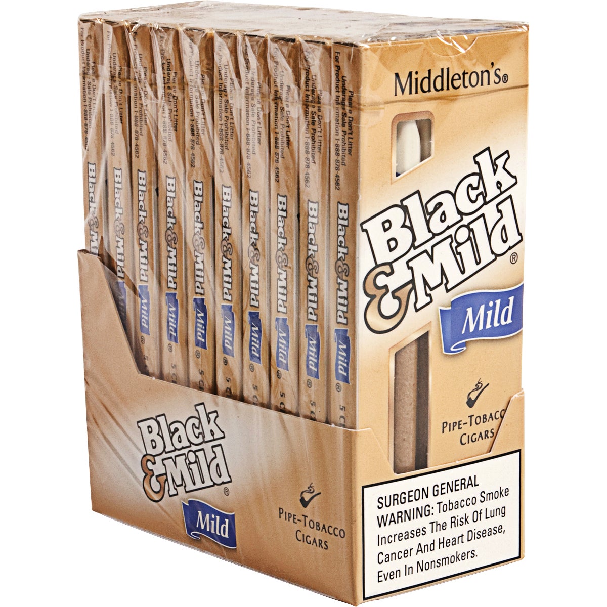 Black & Mild Select Filtered Cigars, 10 Packs of 5 - Image 1