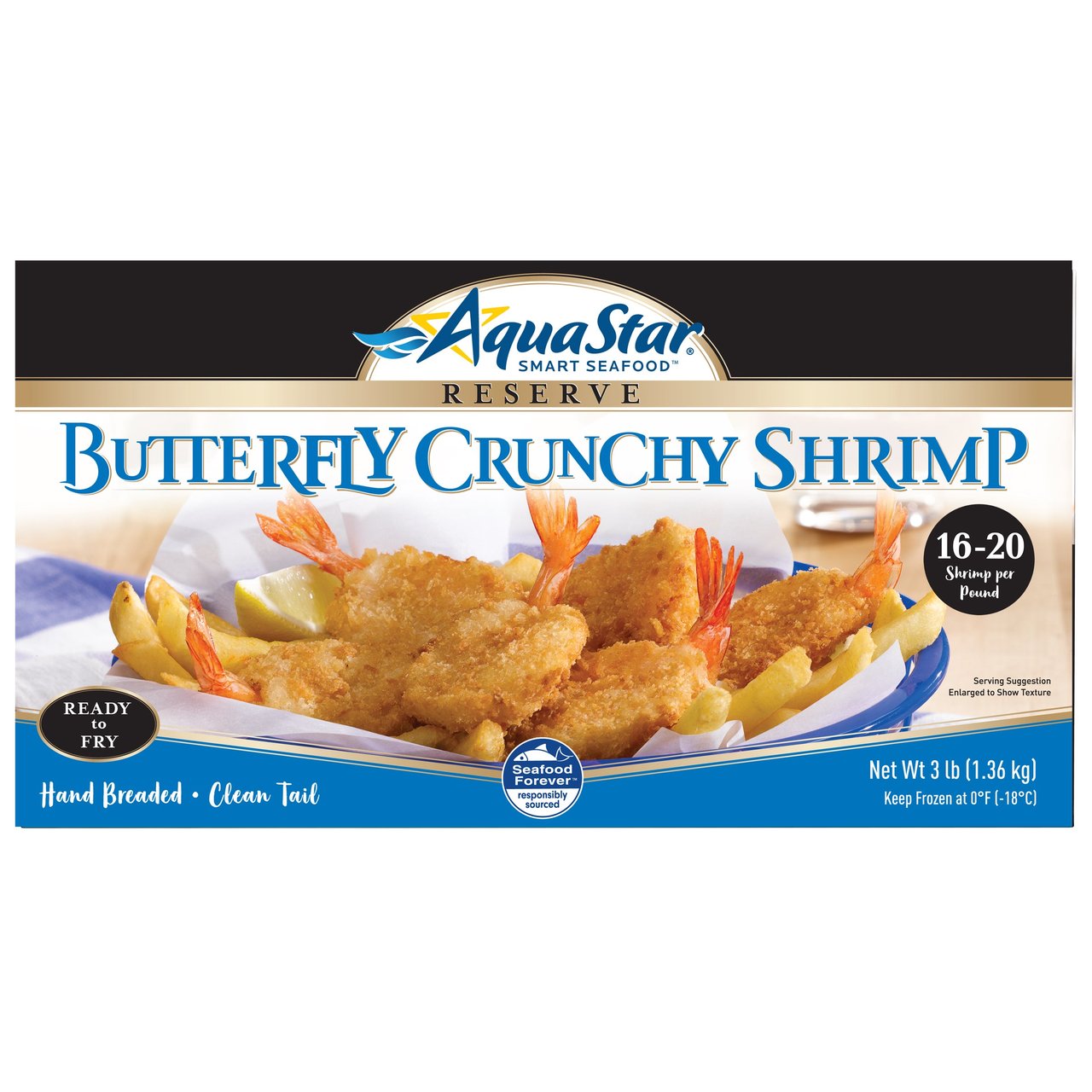 Aqua Star Panko Breaded Butterfly Shrimp, 16-20 ct, 3 lb - Image 1