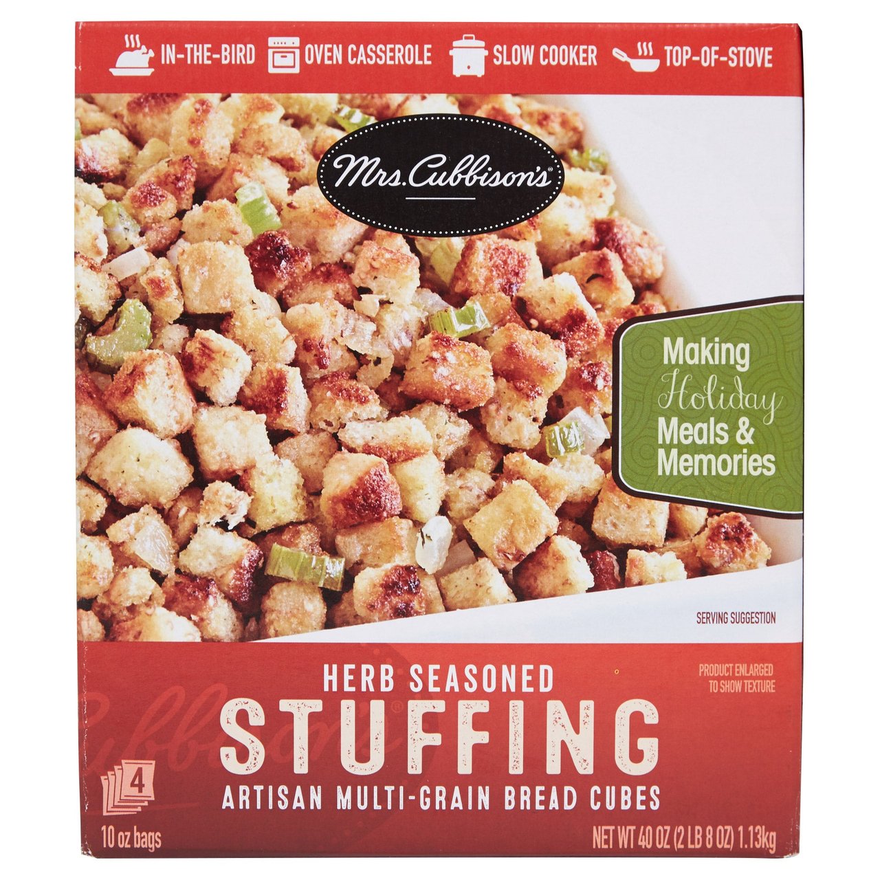Mrs. Cubbison's Herb Seasoned Artisan Multi-Grain Stuffing, 4 x 10 oz - Image 1