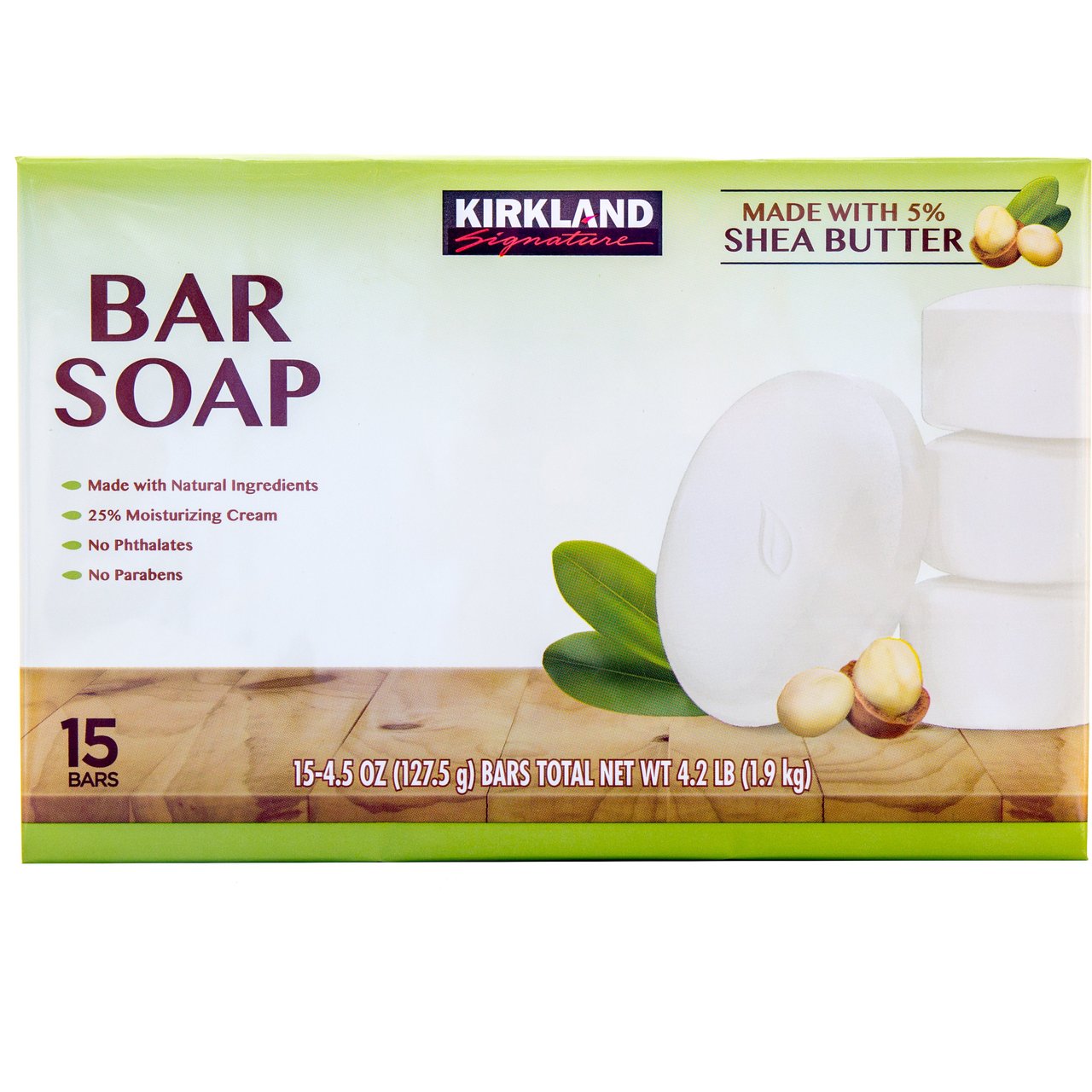 Kirkland Signature Bar Soap with Shea Butter, 15 Bars, 4.5 oz Each - Image 1