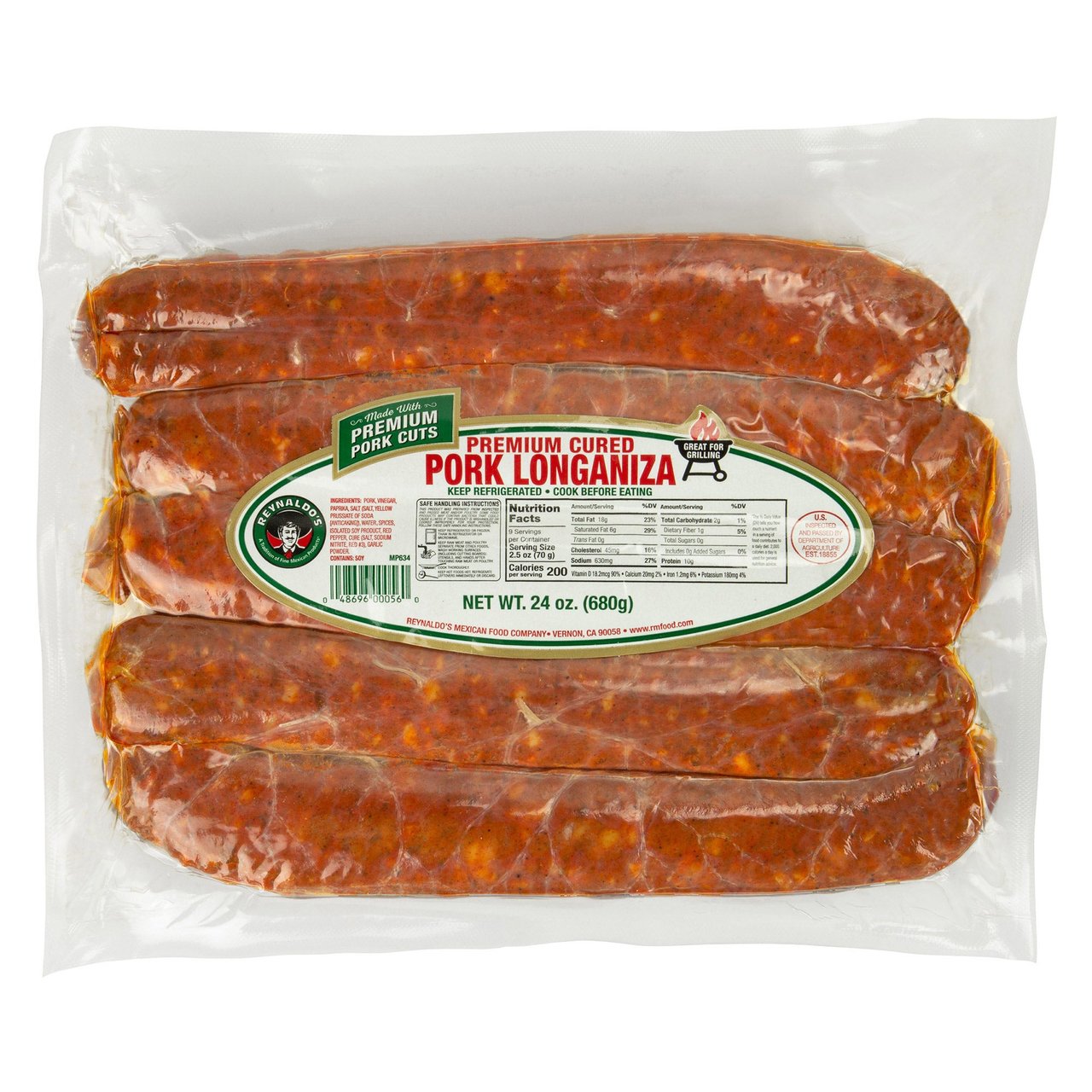 Reynaldo's Premium Cured Pork Longaniza 24 oz - Image 1