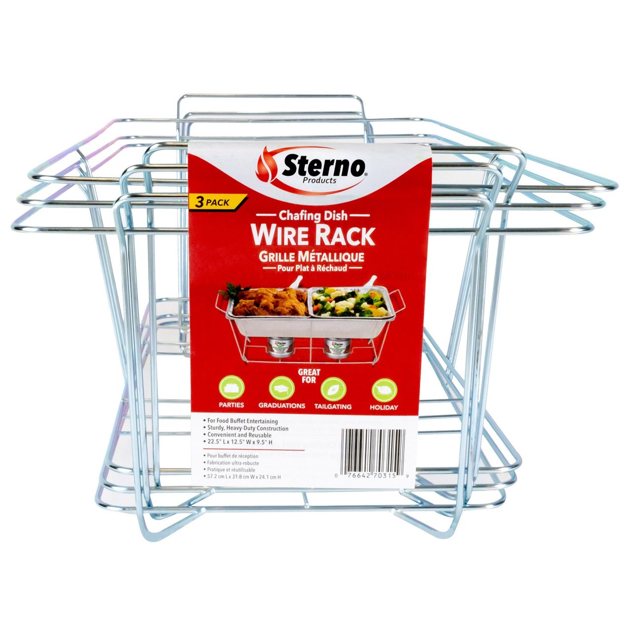 Sterno Chrome Wire Chafing Stand 3 Pack - Image 1