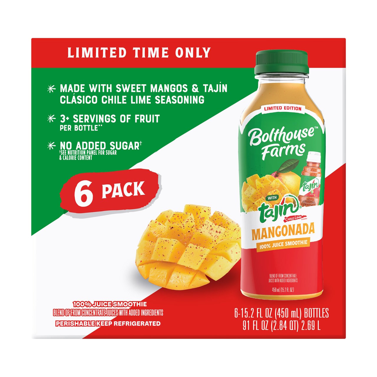 Bolthouse Farms Tajín Mangonada Smoothie 6-Pack, 15.2 oz - Image 1