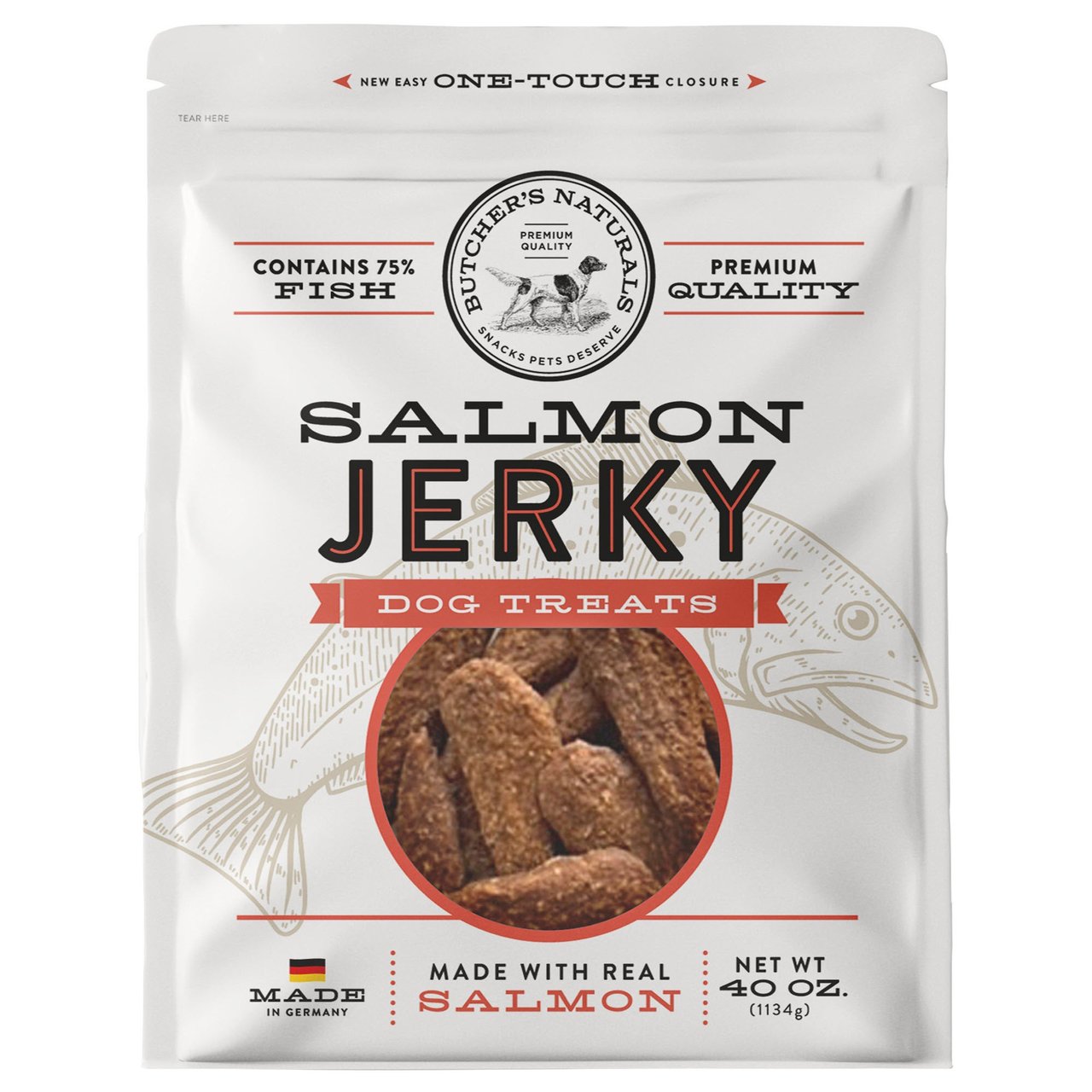 Butcher's Naturals Salmon Jerky Treats 40 oz - Image 1