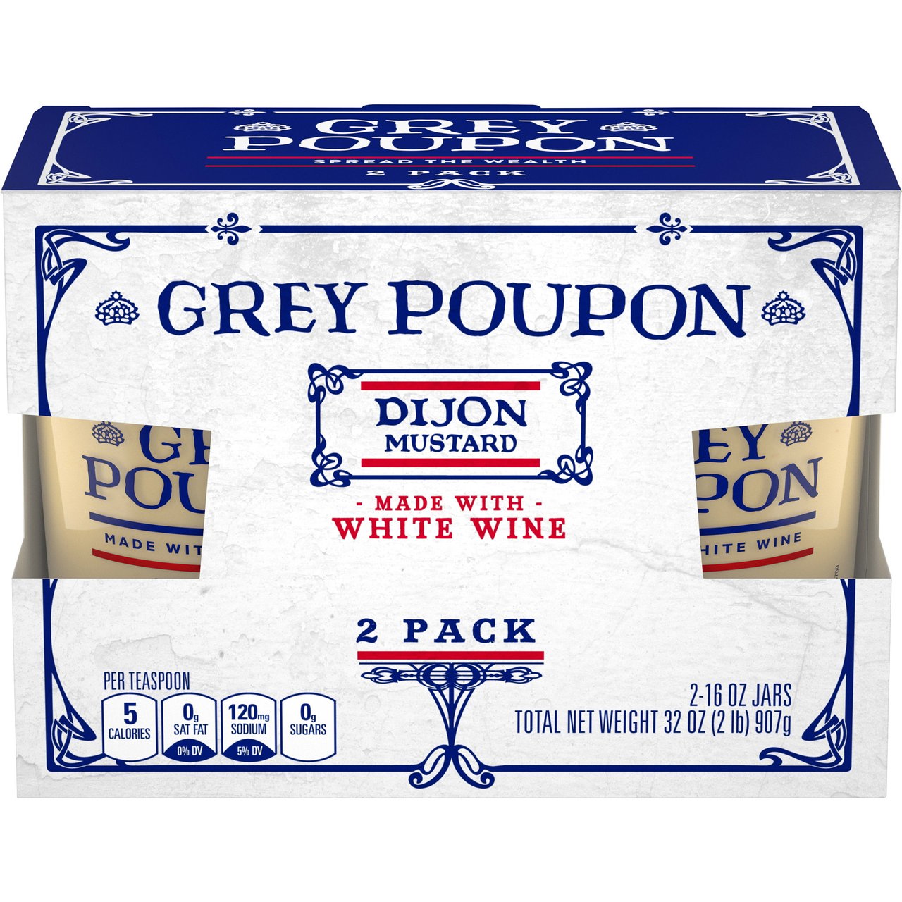 Grey Poupon Dijon Mustard 2 Pack 16 Ounces Each - Image 1