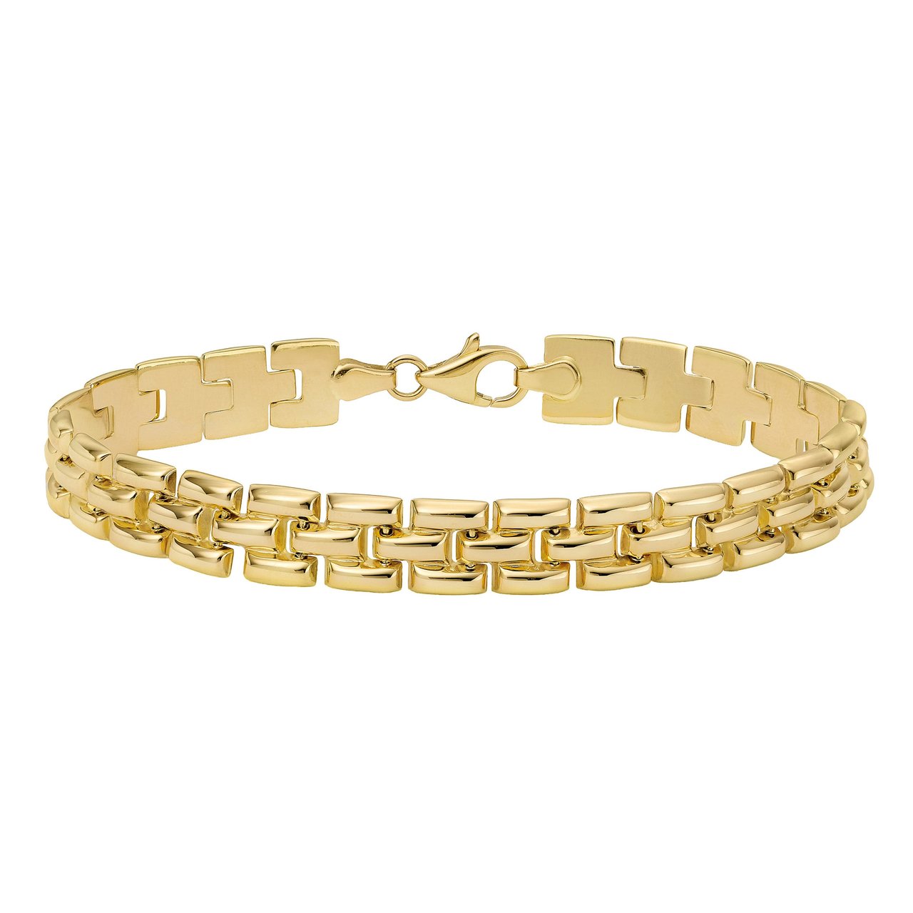 14KT YELLOW GOLD 7.5" PANTHER LINK BRACELET - Image 1