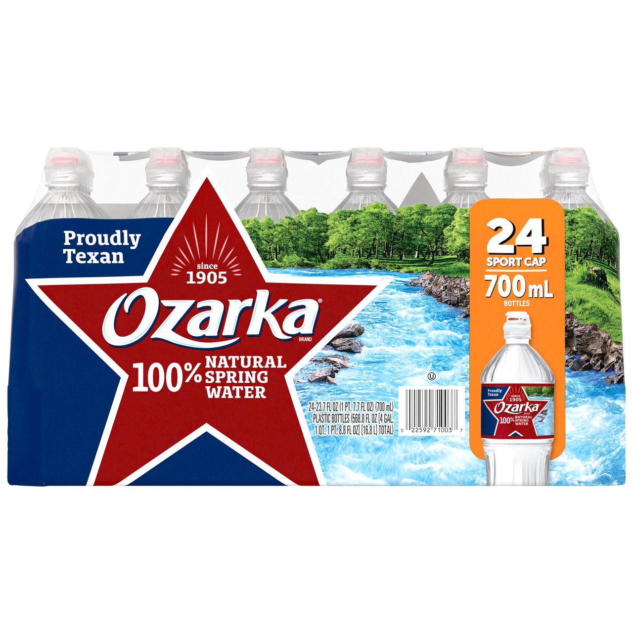 Ozarka Spring Water Sport Cap 24/23.7 Ounce Bottles - Image 1