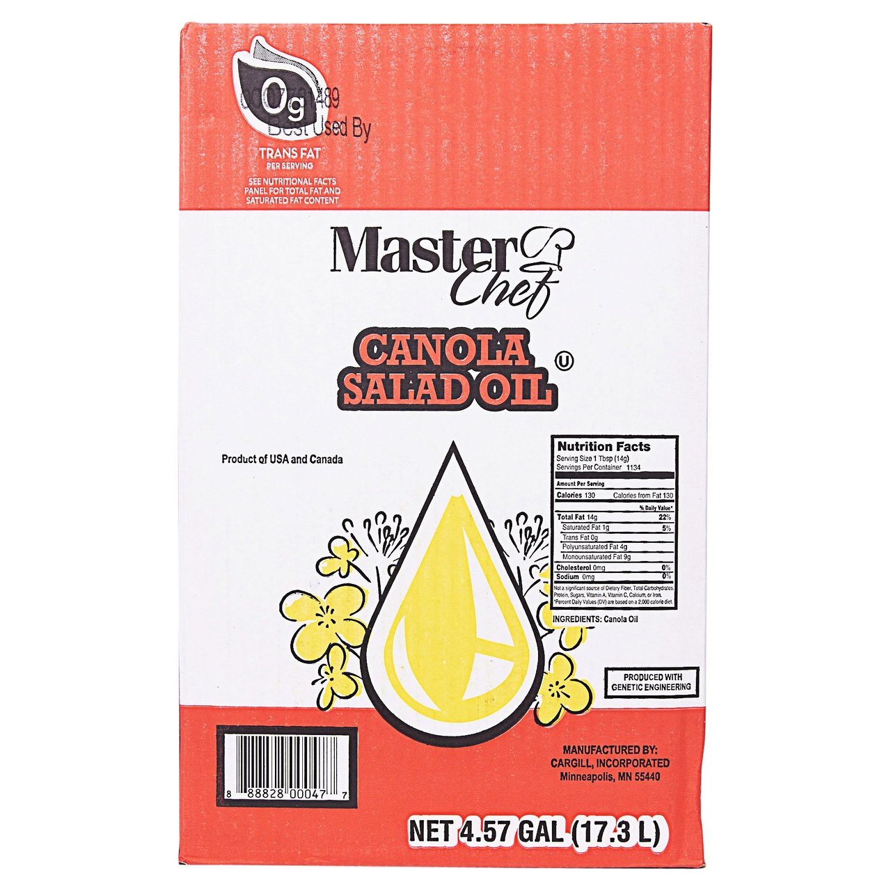 Master Chef Canola Salad Oil, 35 lb - Image 1
