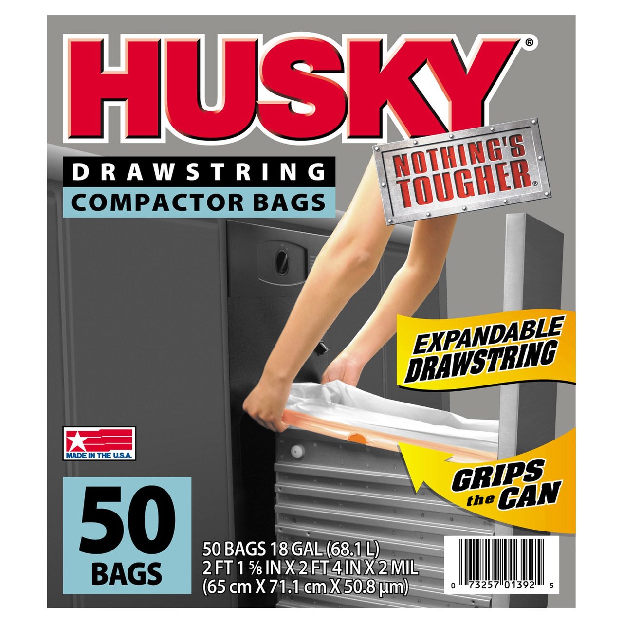 Husky 18-Gallon Drawstring Bags, 50-Count - Image 1
