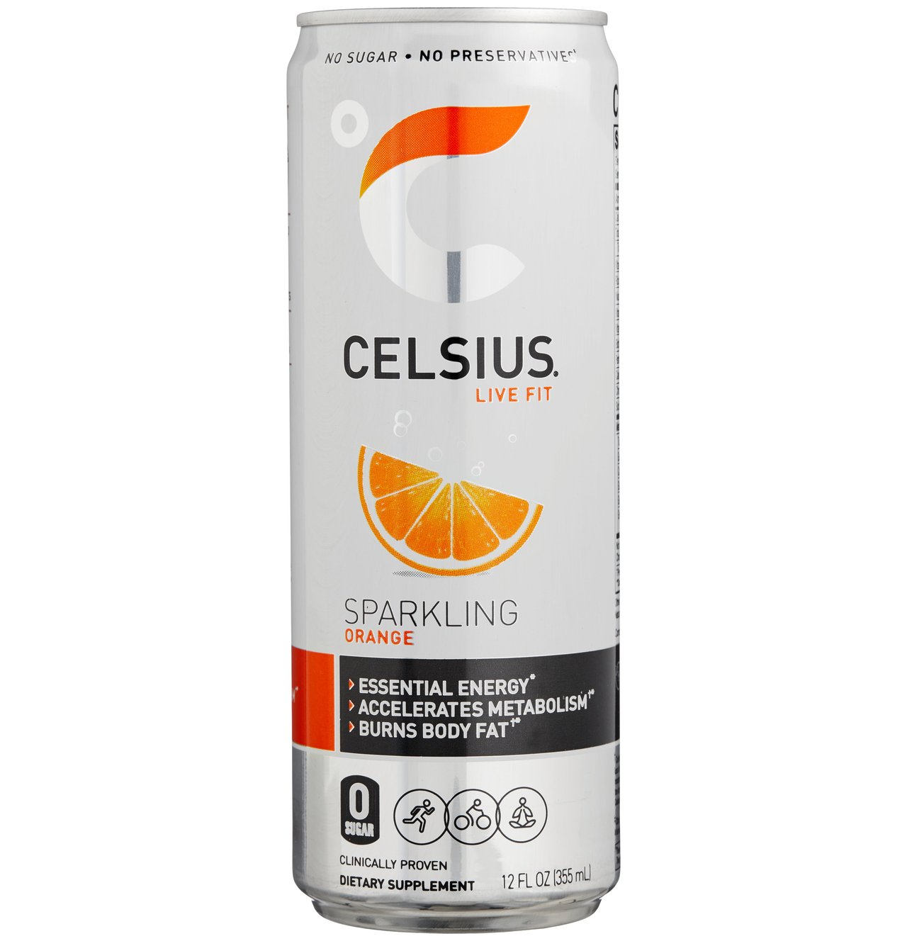 Celsius Sparkling Orange Energy Drink, 12 fl oz, 24-Count - Image 1
