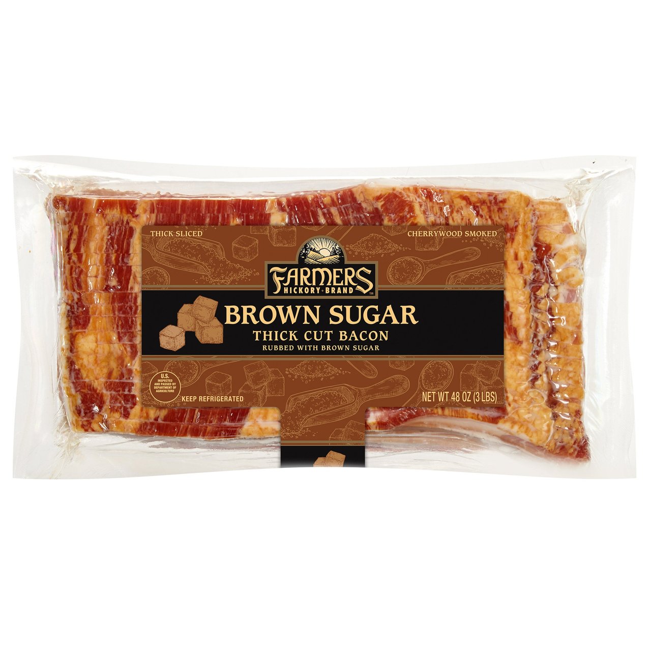 Farmers Bacon, Brown Sugar Flavored, 2/1.5 lb - Image 1