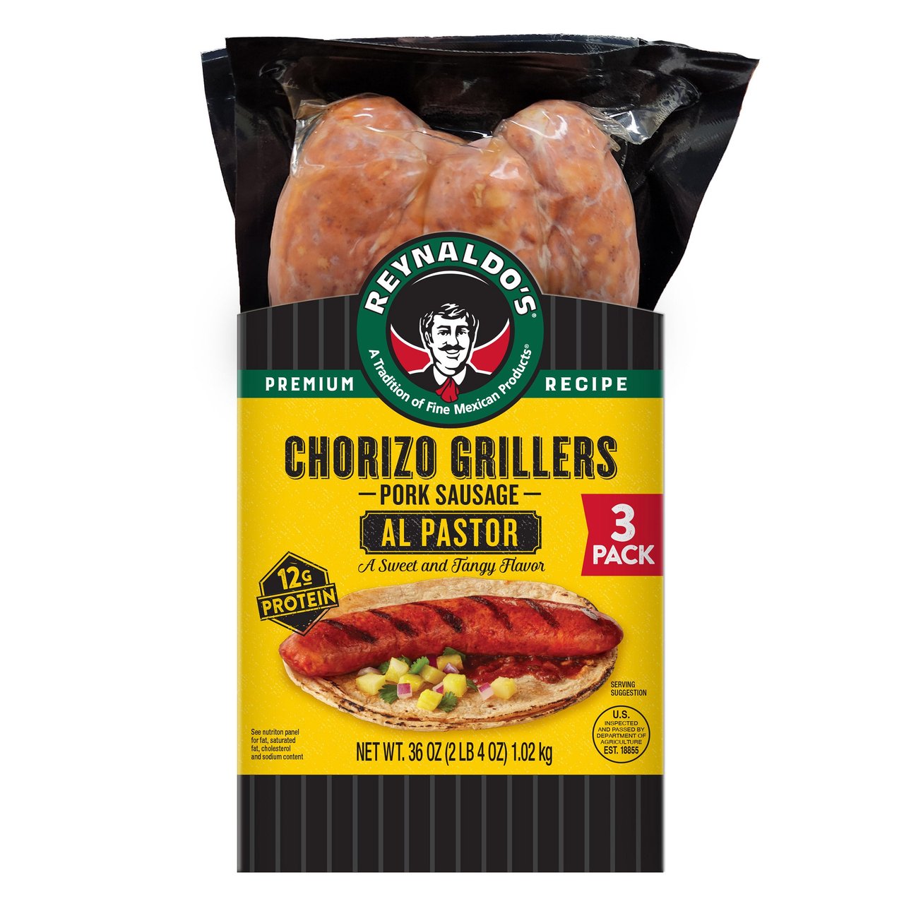 Reynaldo's Al Pastor Chorizo Grillers, 36 oz (3-Pack) - Image 1