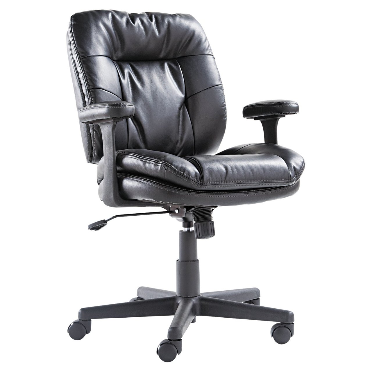 Office Impressions Leather Task Chair OIFST4819, Black