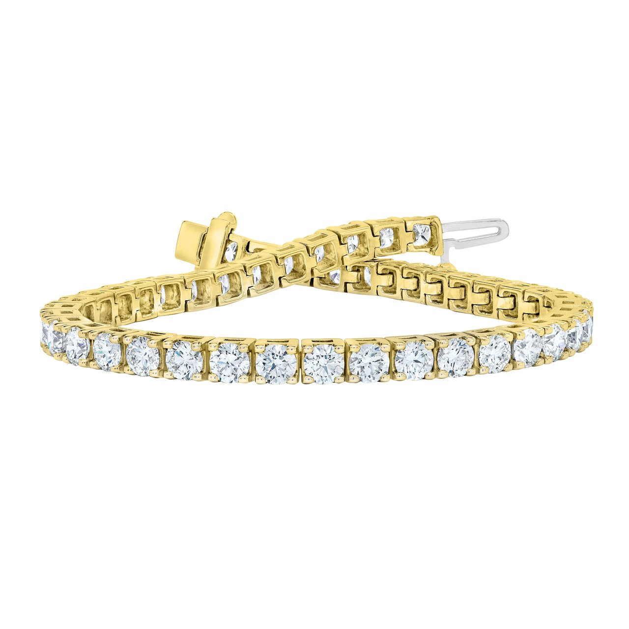 14kt Yellow Gold VS2 I 8.00 CTW Round Diamond Tennis Bracelet - Image 1