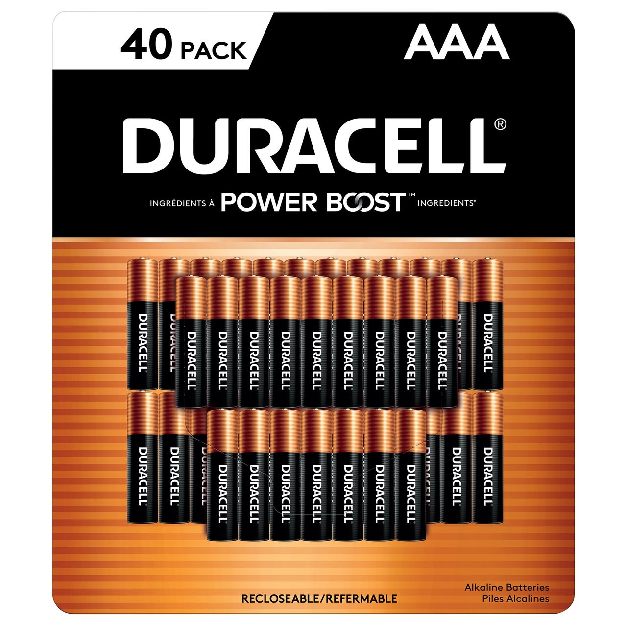 Duracell Power Boost Alkaline Batteries, AAA, 40-Pack - Image 1
