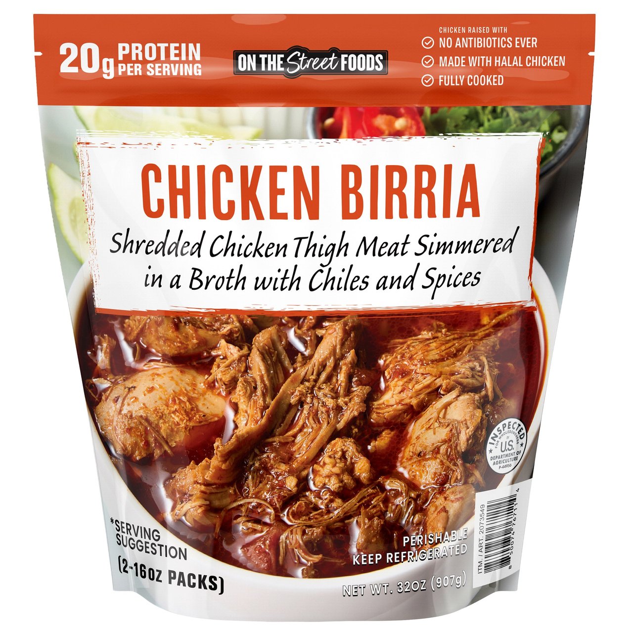 On The Street Foods Chicken Birria, 2 x 16 oz - Image 1