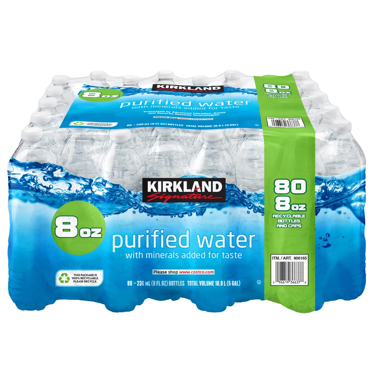 Kirkland Signature Drinking Water, 80 Count, 8 oz