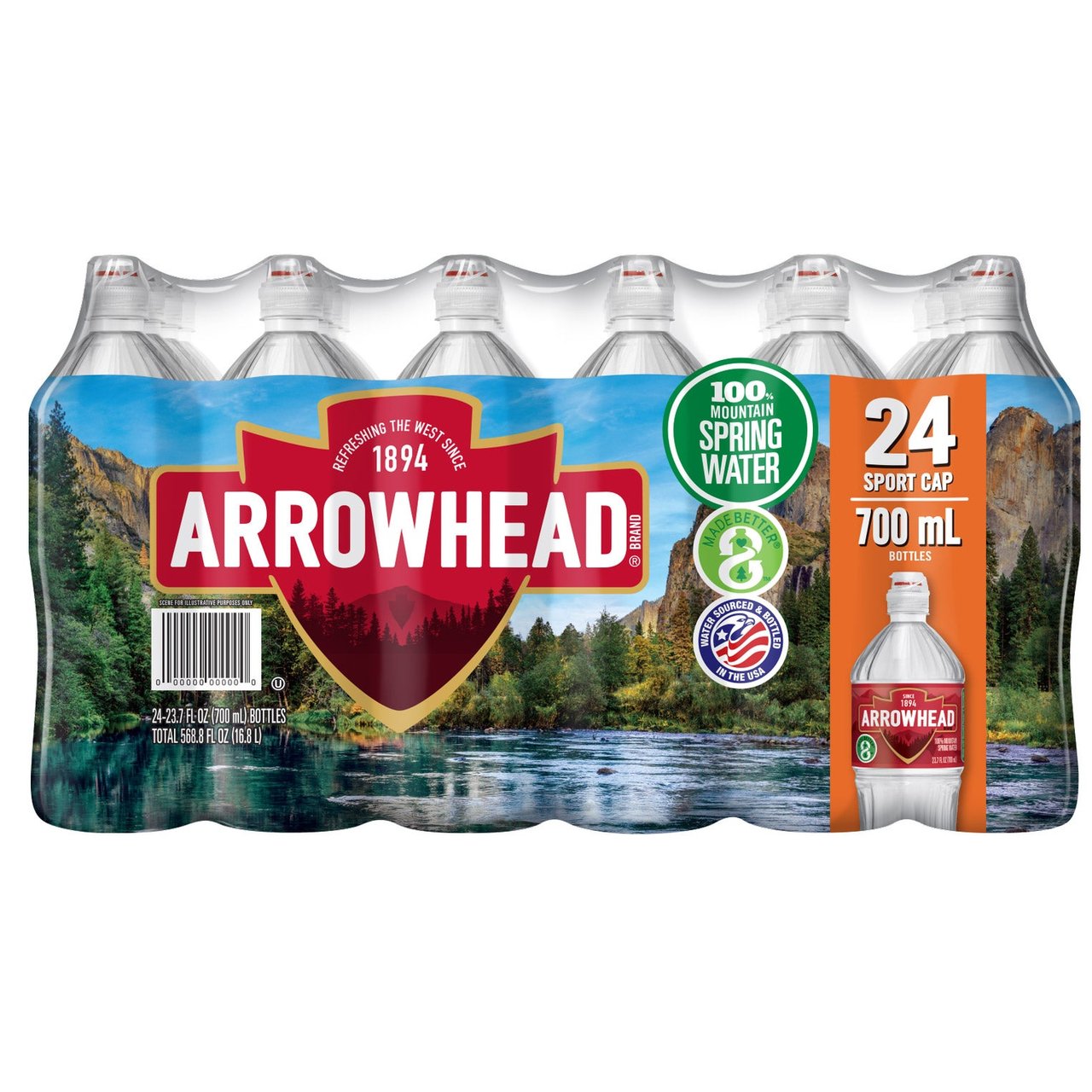 Arrowhead Mountain Spring Water Sport Top 24/23.7 FL OZ - Image 1