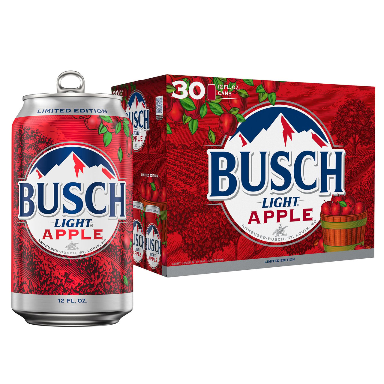 Busch Light Apple 30 Pack 12 oz Cans - Image 1