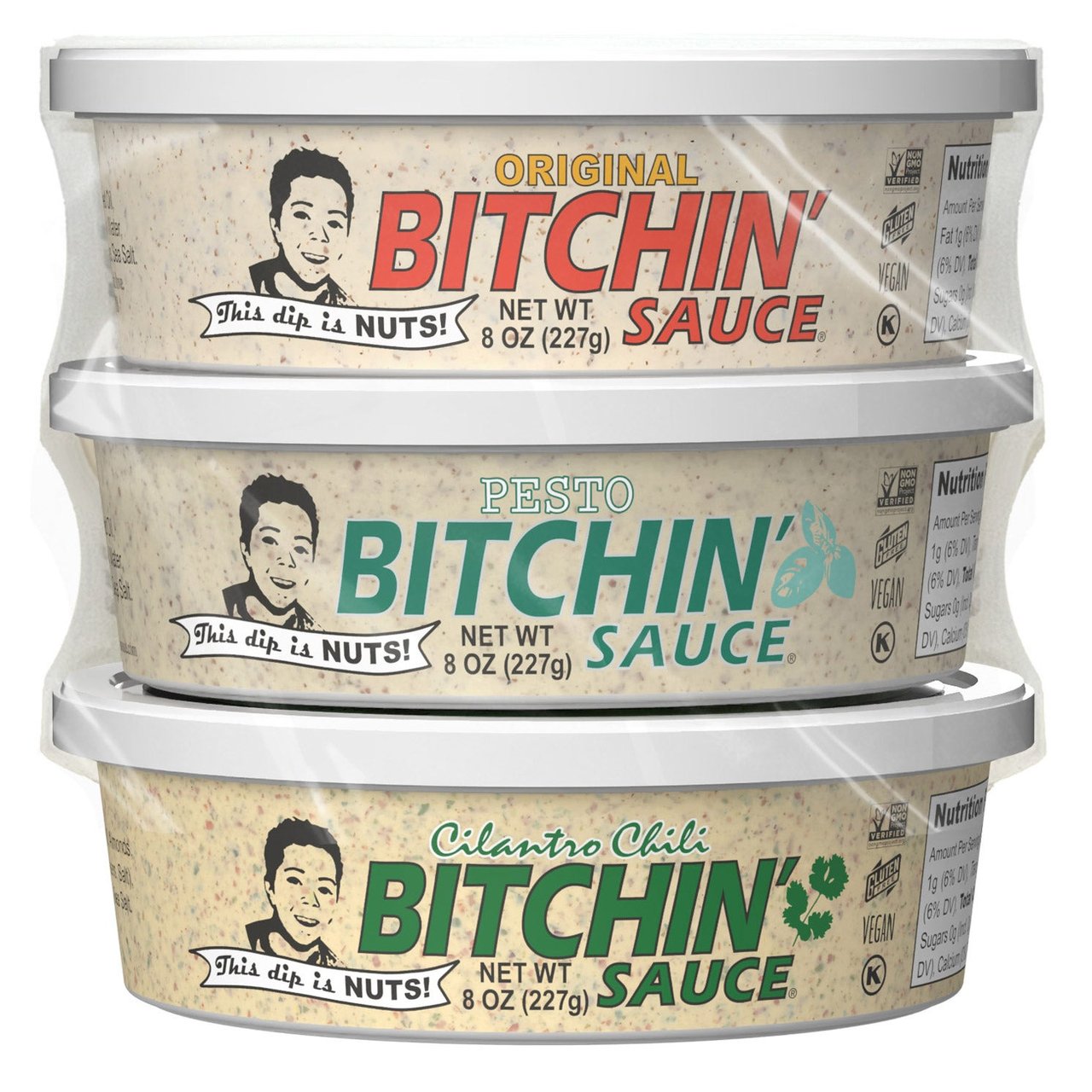 Bitchin' Sauce Roadshow Variety 3-Pack — Original, Pesto & Cilantro Chili (3 x 8 oz) - Image 1