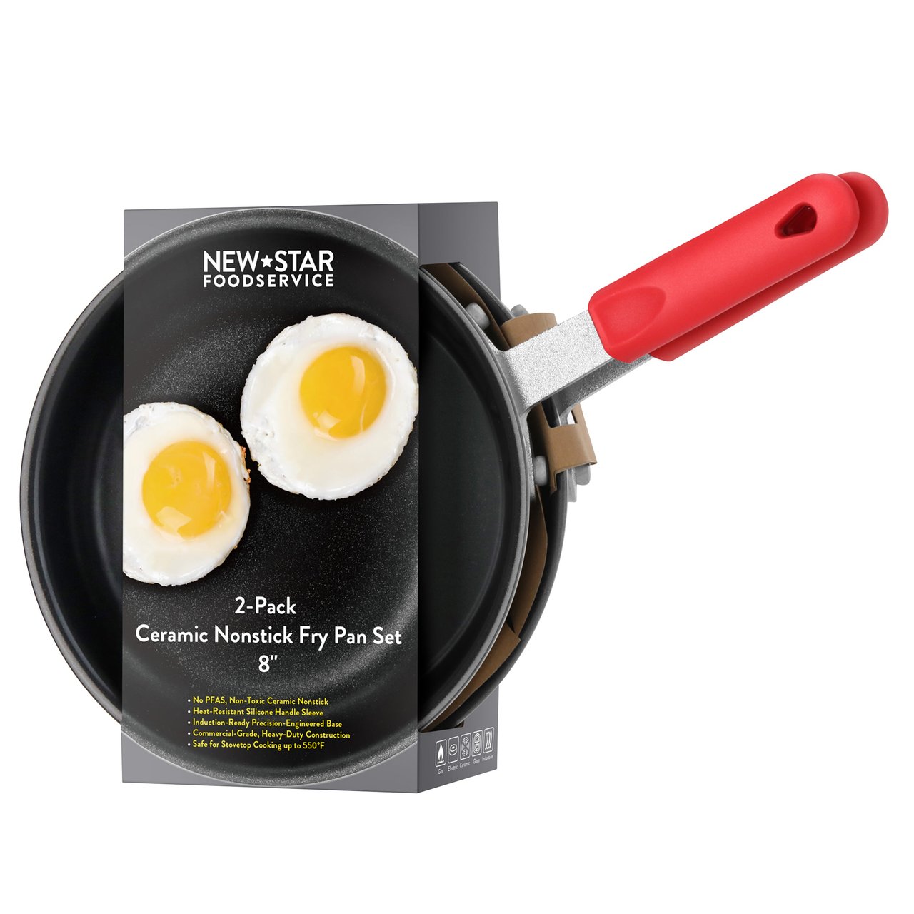New Star Professional Ceramic 8" Fry Pans, 2-Pack - Image 1