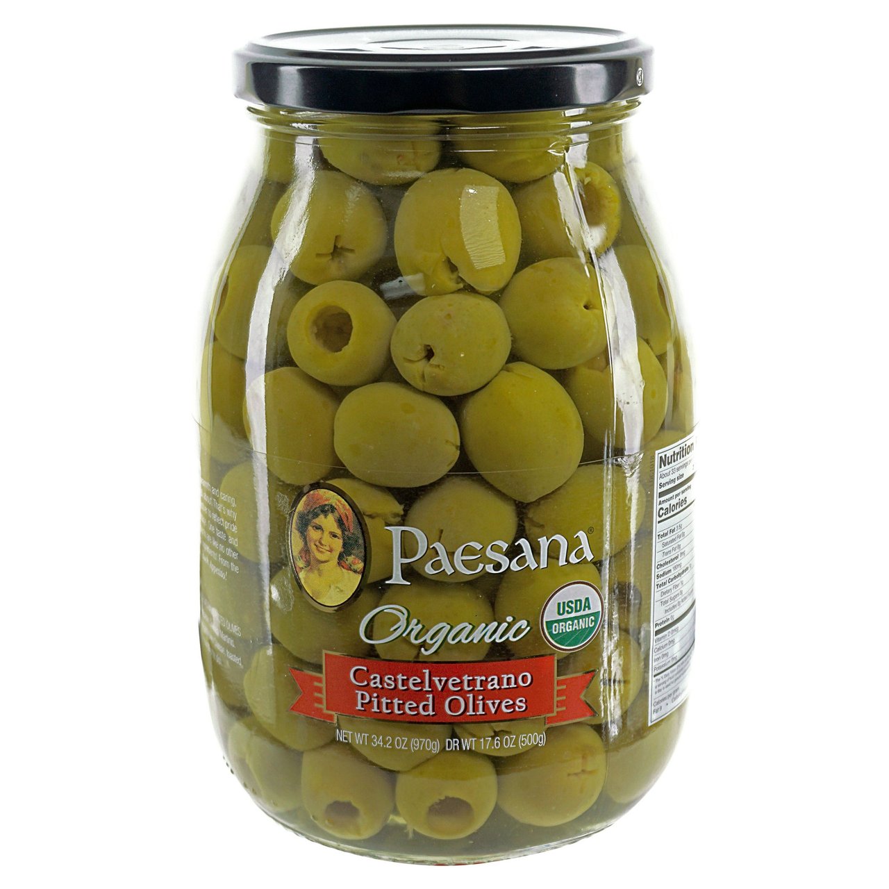 Paesana Organic Castelvetrano Olives 17.6 oz - Image 1