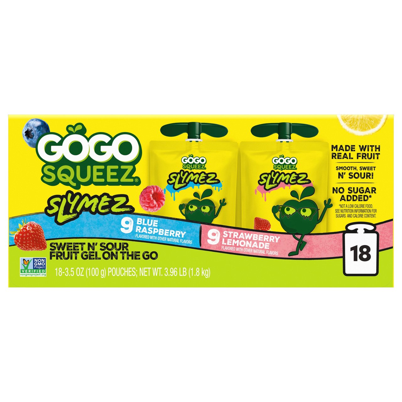 GOGO SQUEEZ SLYMEZ FRUIT GEL 18 PACK 3.5 OUNCE EACH - Image 1