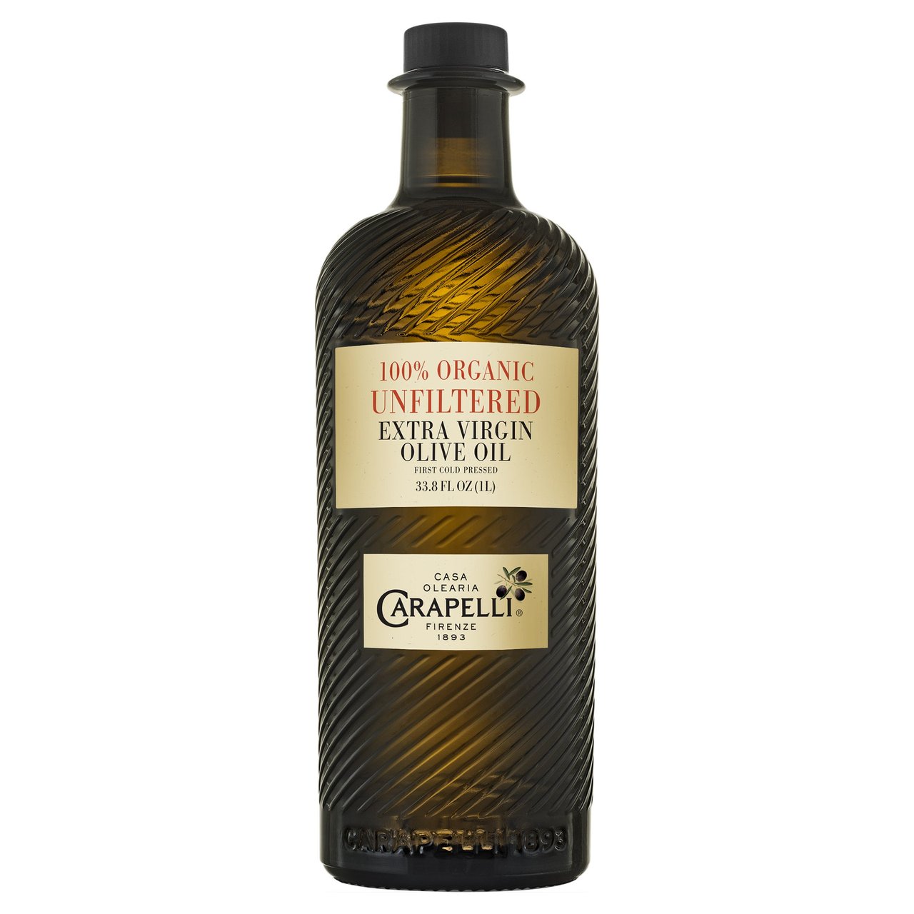 Carapelli Unfiltered Organic Extra Virgin Olive Oil, 1 Liter (33.8 oz) - Image 1