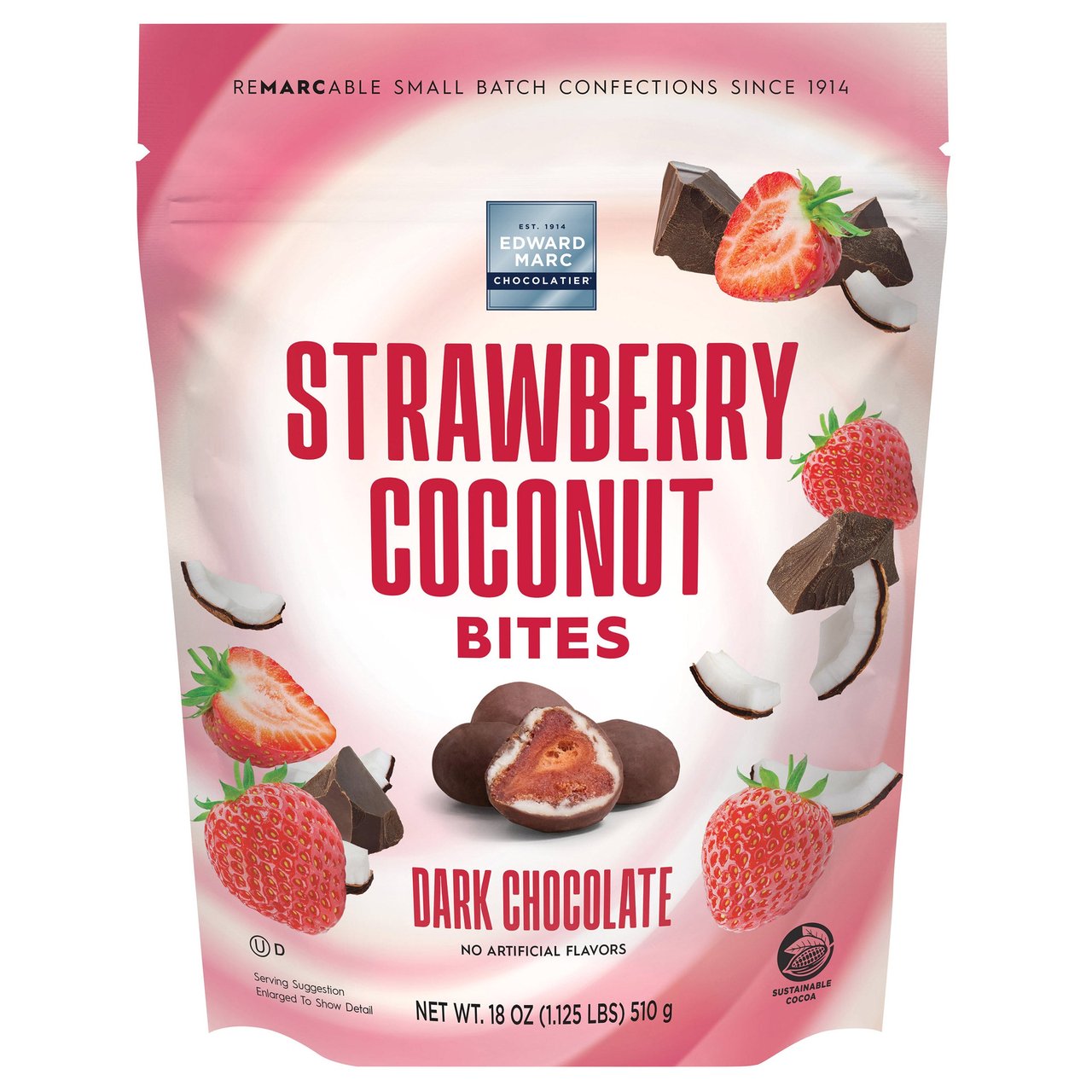 EDWARD MARC DARK CHOC STRAWBERRY COCO BITES 18 OZ - Image 1