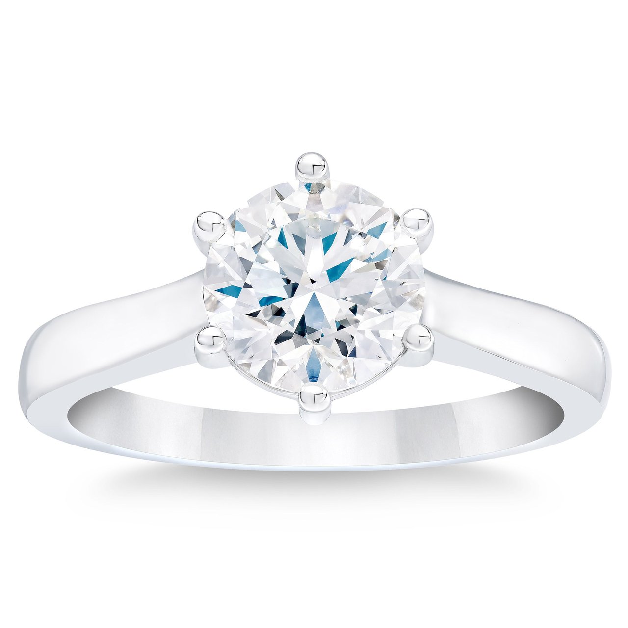1.70 CT Round Brilliant Platinum Solitaire Ring, VVS1 "D" Color - Image 1