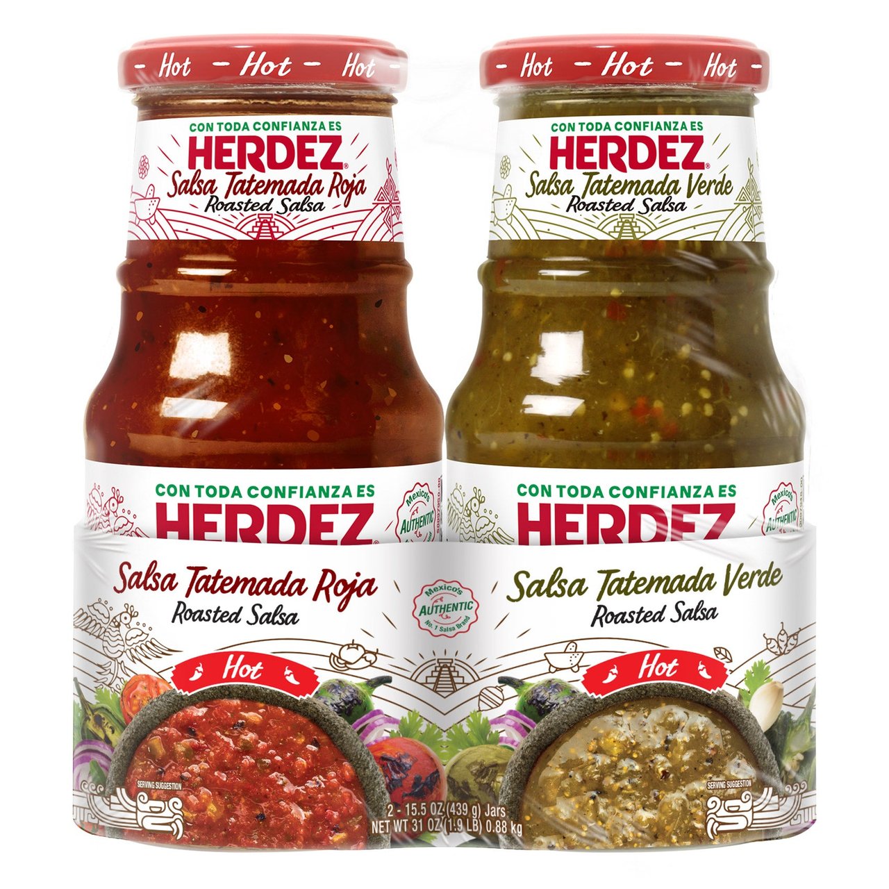 Herdez Salsa Tatemada Variety 2 Pack, 15.5 Ounces Each - Image 1